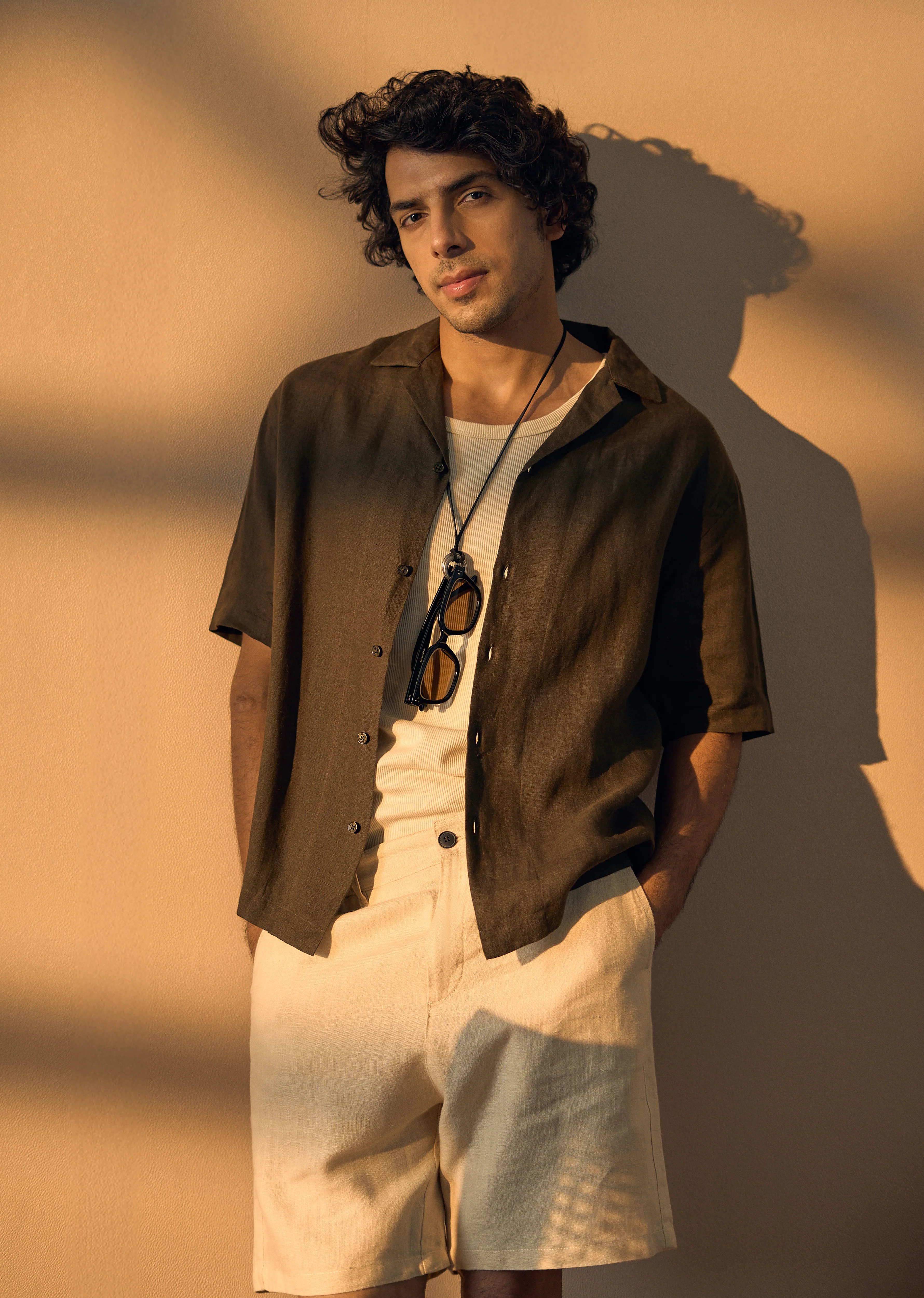 100% Pure Irish Dark Olive Linen Shirt - Image 2