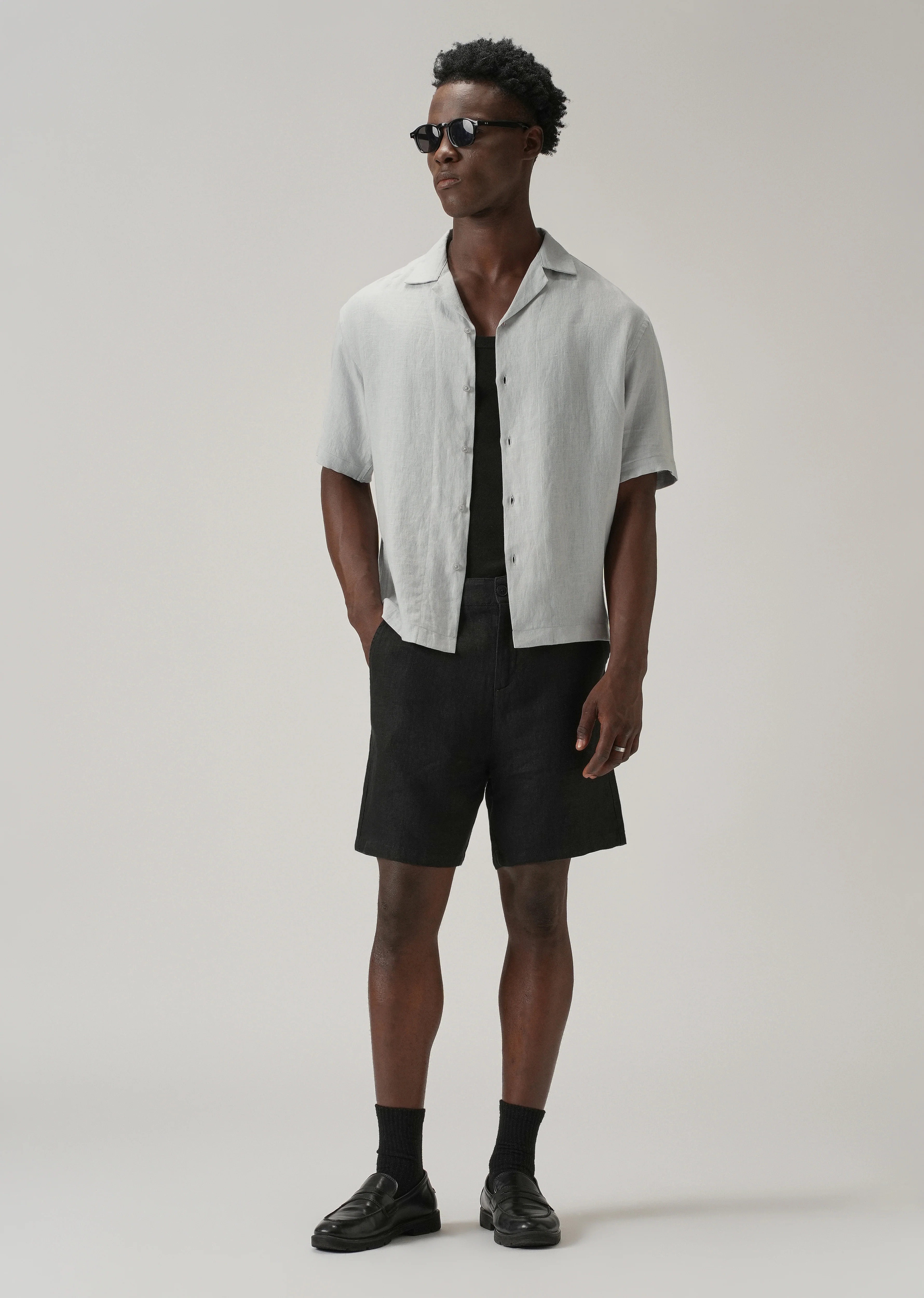100% Pure Irish Grey Linen Shirt - Image 7