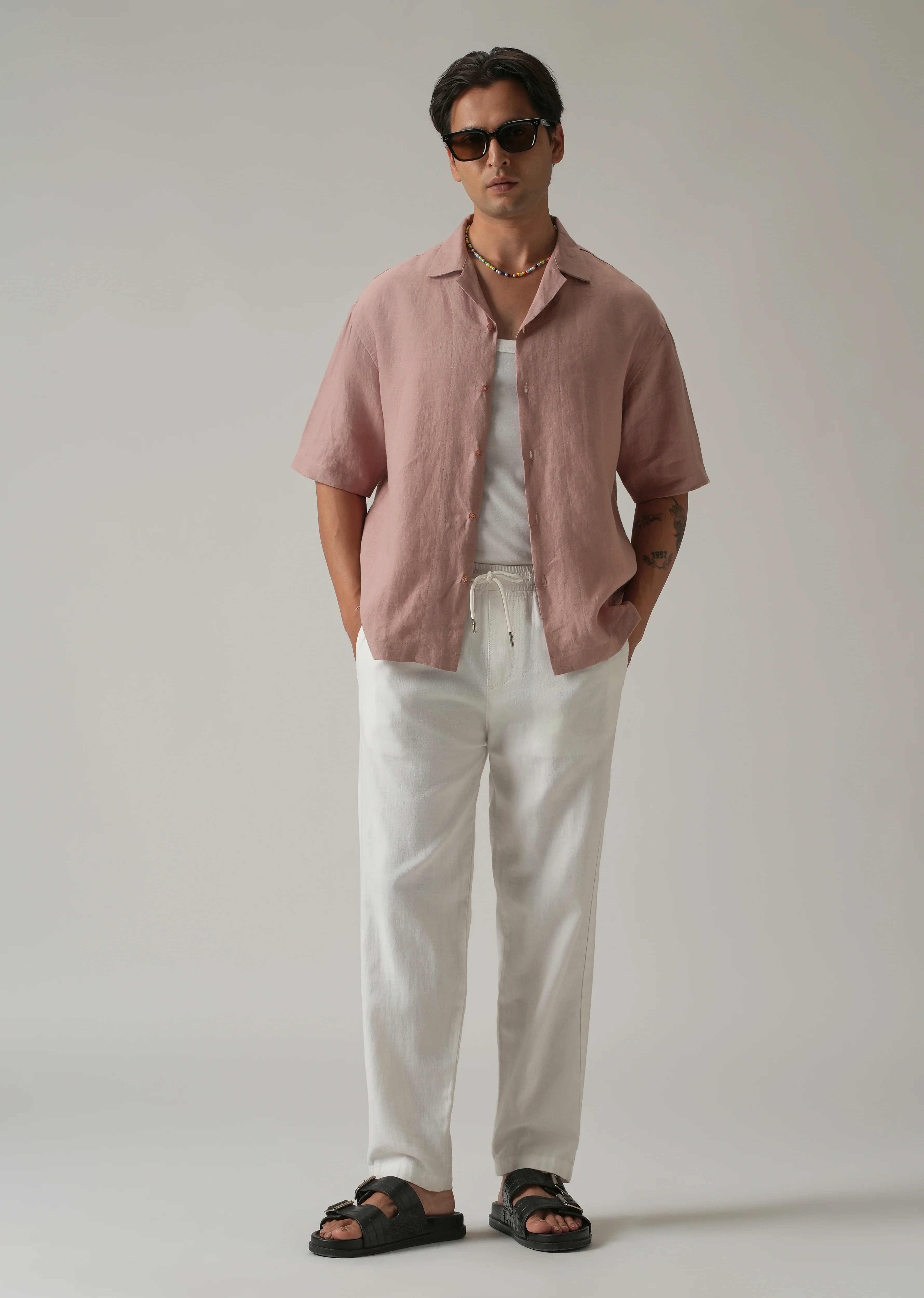 100% Pure Irish Pink Linen Shirt - Image 7