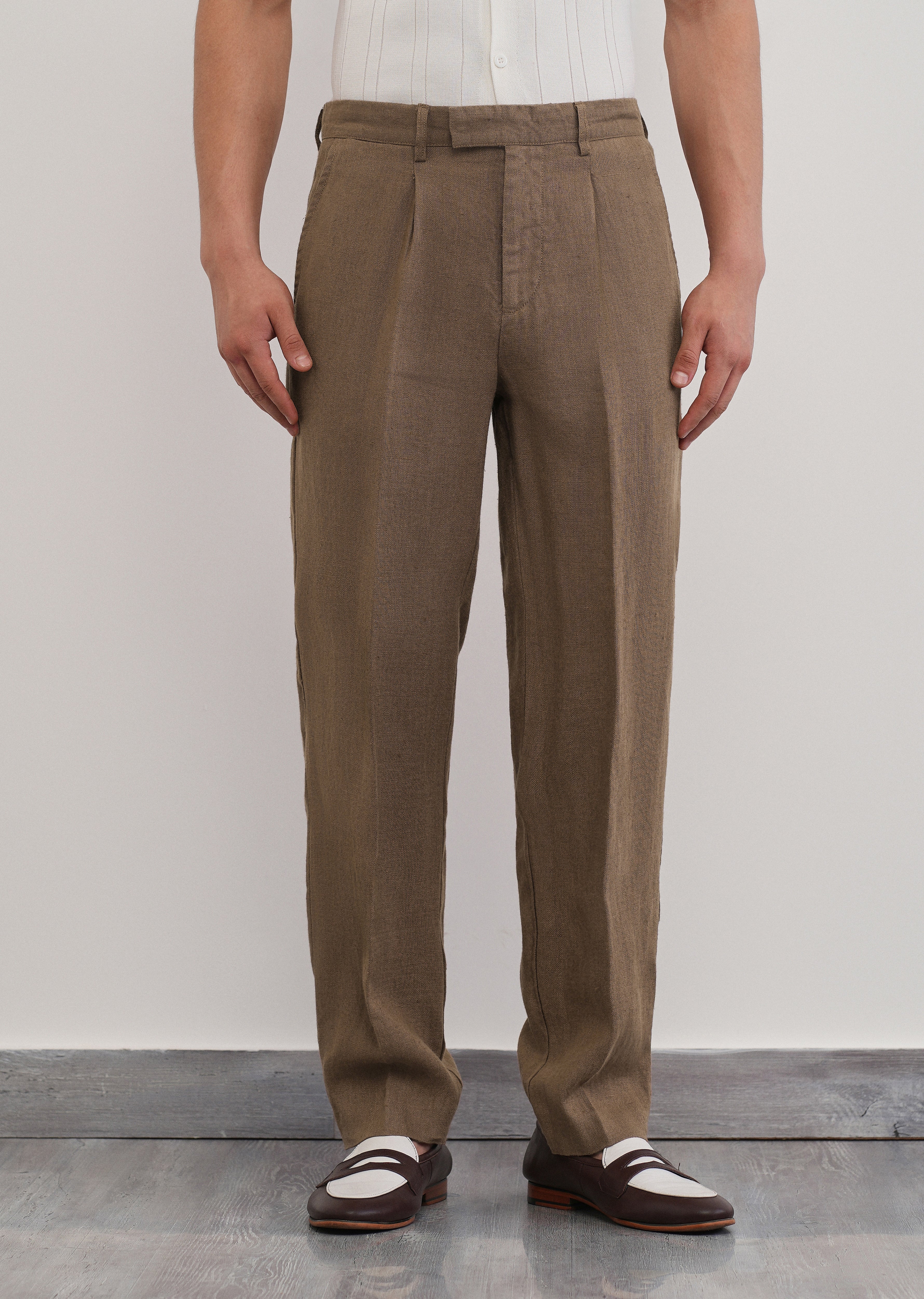 100% Pure Linen Brown Pant - Image 3
