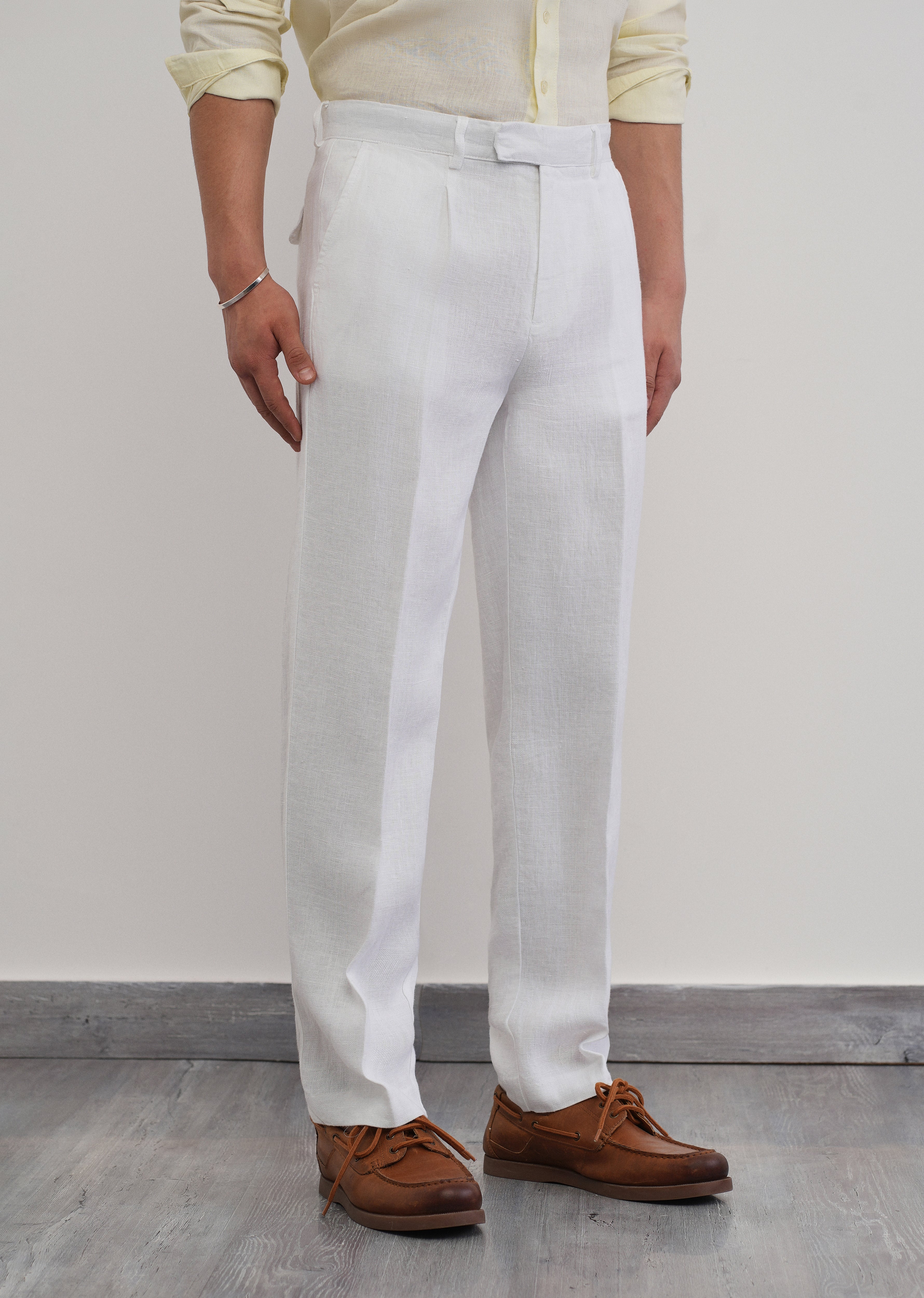 100% Pure Linen White Pant - Image 4