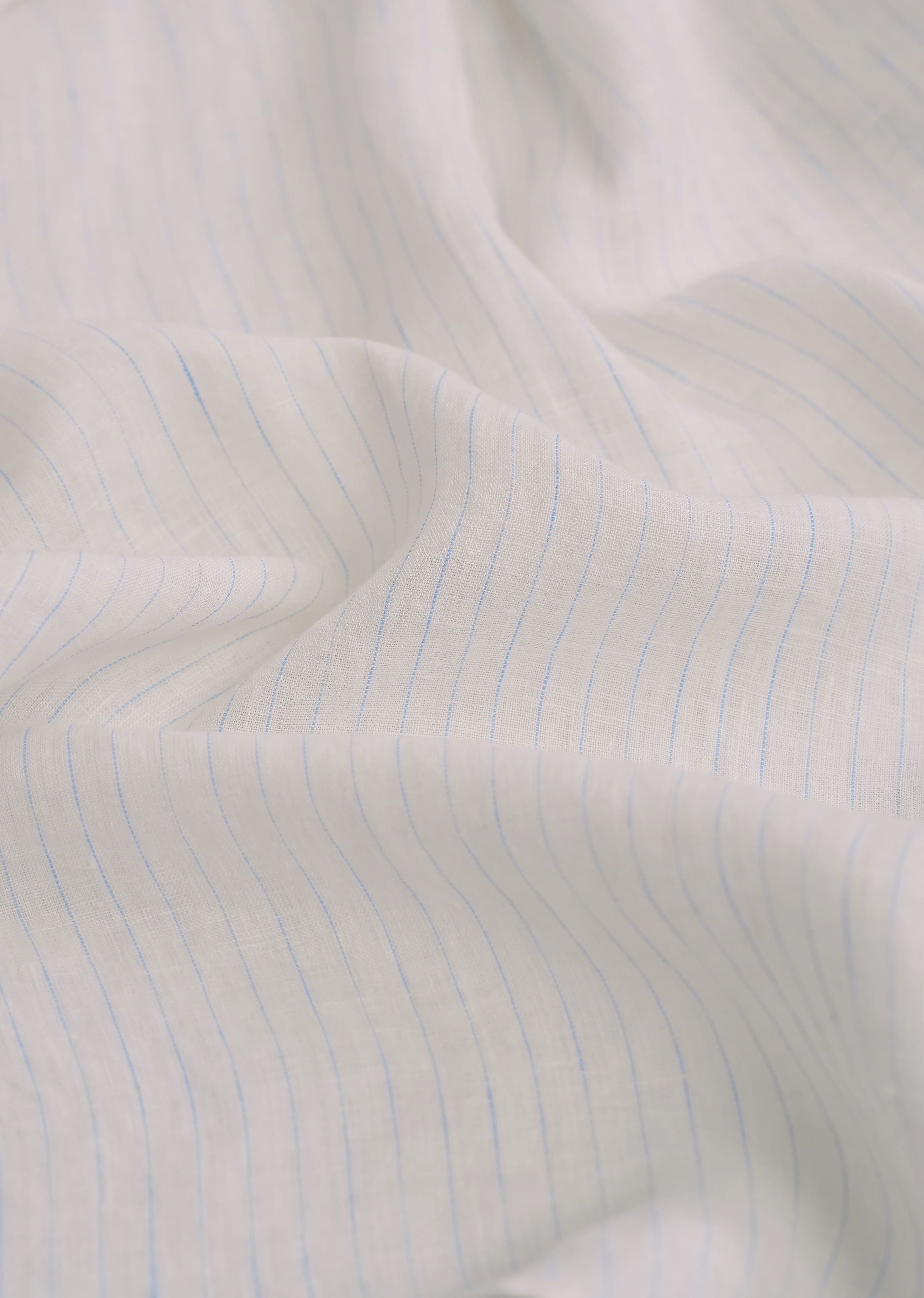 100% Linen Off-White Stripe Shirt - Image 2