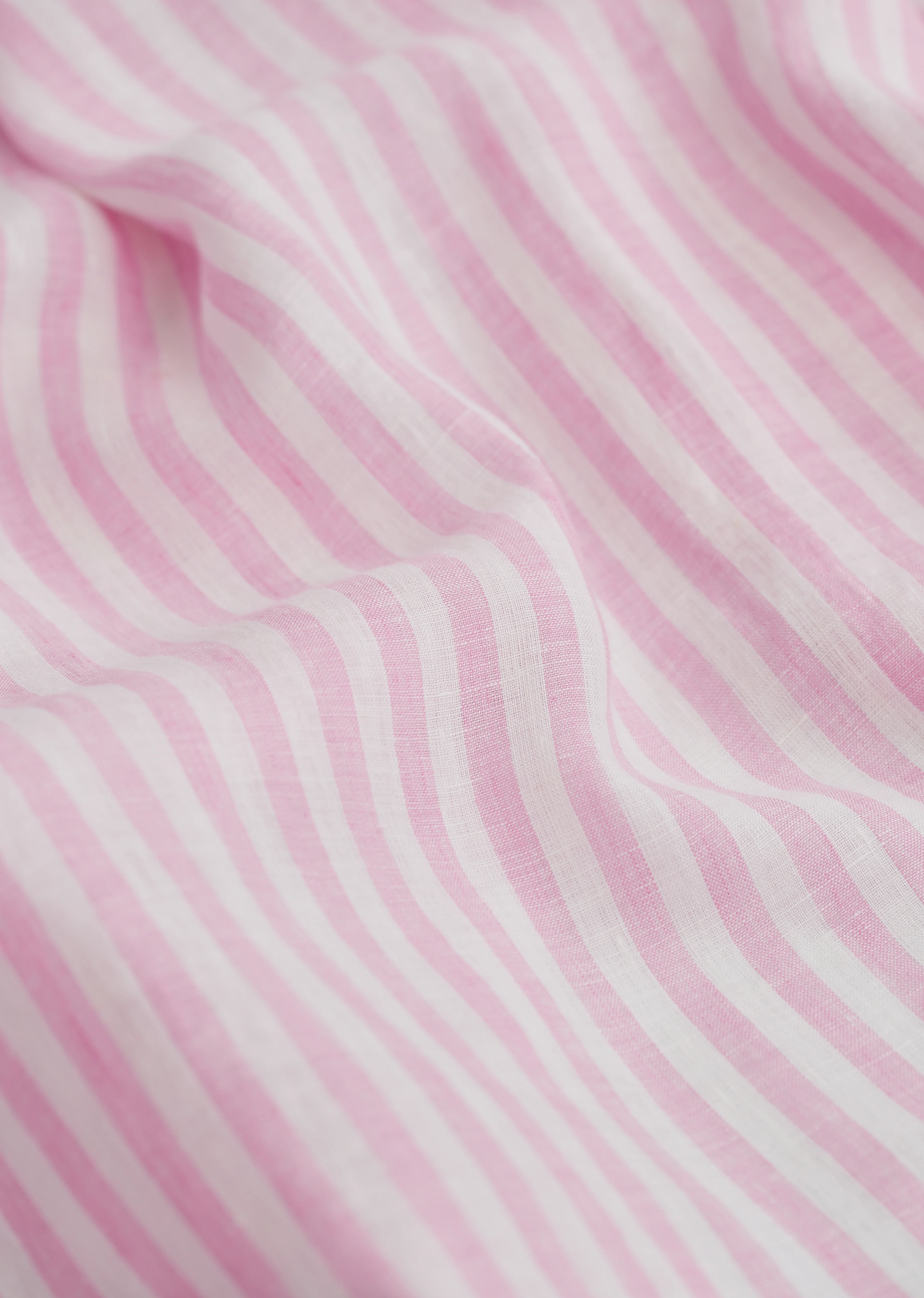 100% Linen Pink Stripe Shirt - Image 4