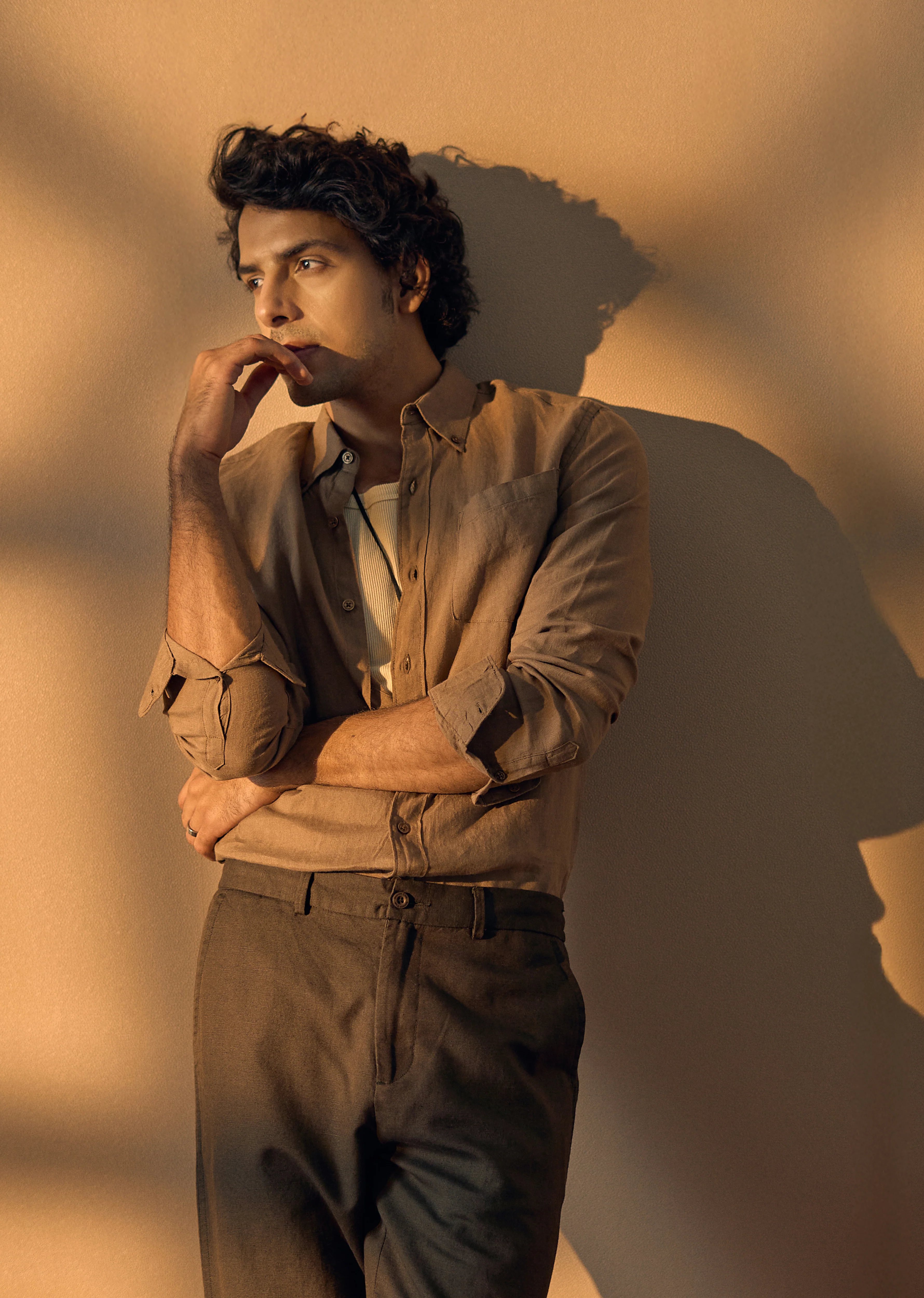 100% Pure Dark Brown Linen Shirt - Image 2