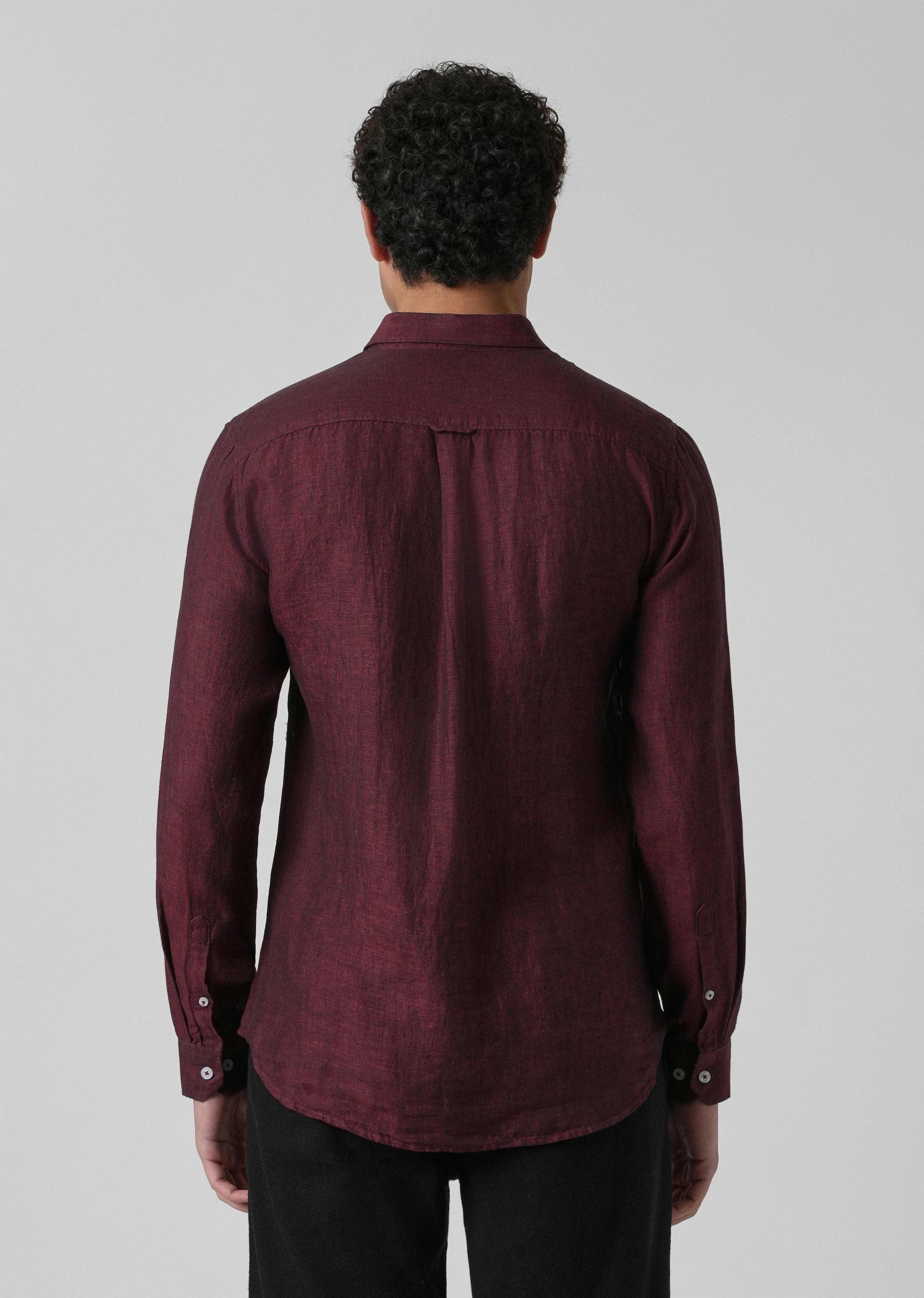 100% Pure Irish Burnt Maroon Linen Shirt - Image 2