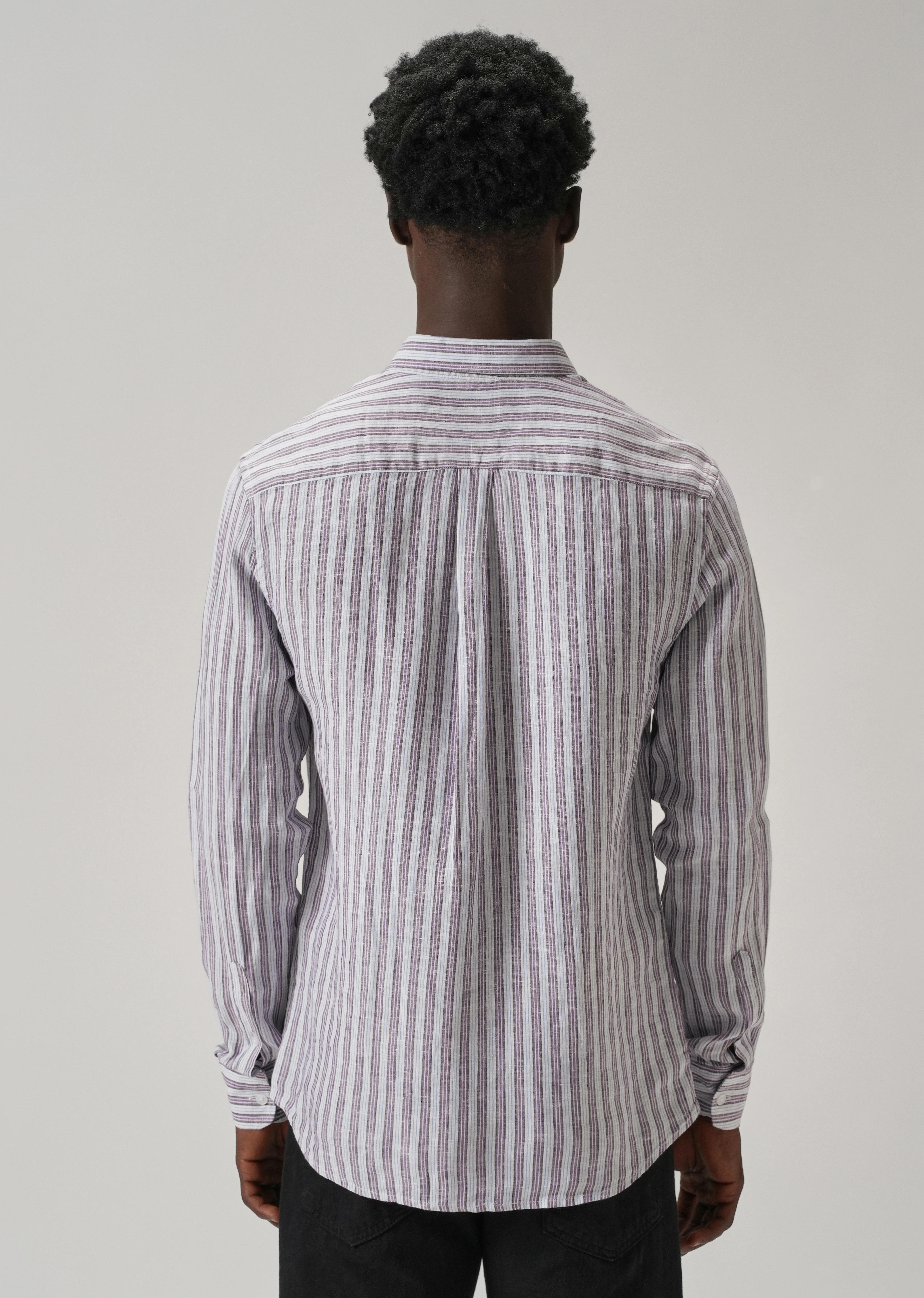 100% Pure Irish Lavender Stripe Linen Shirt - Image 2
