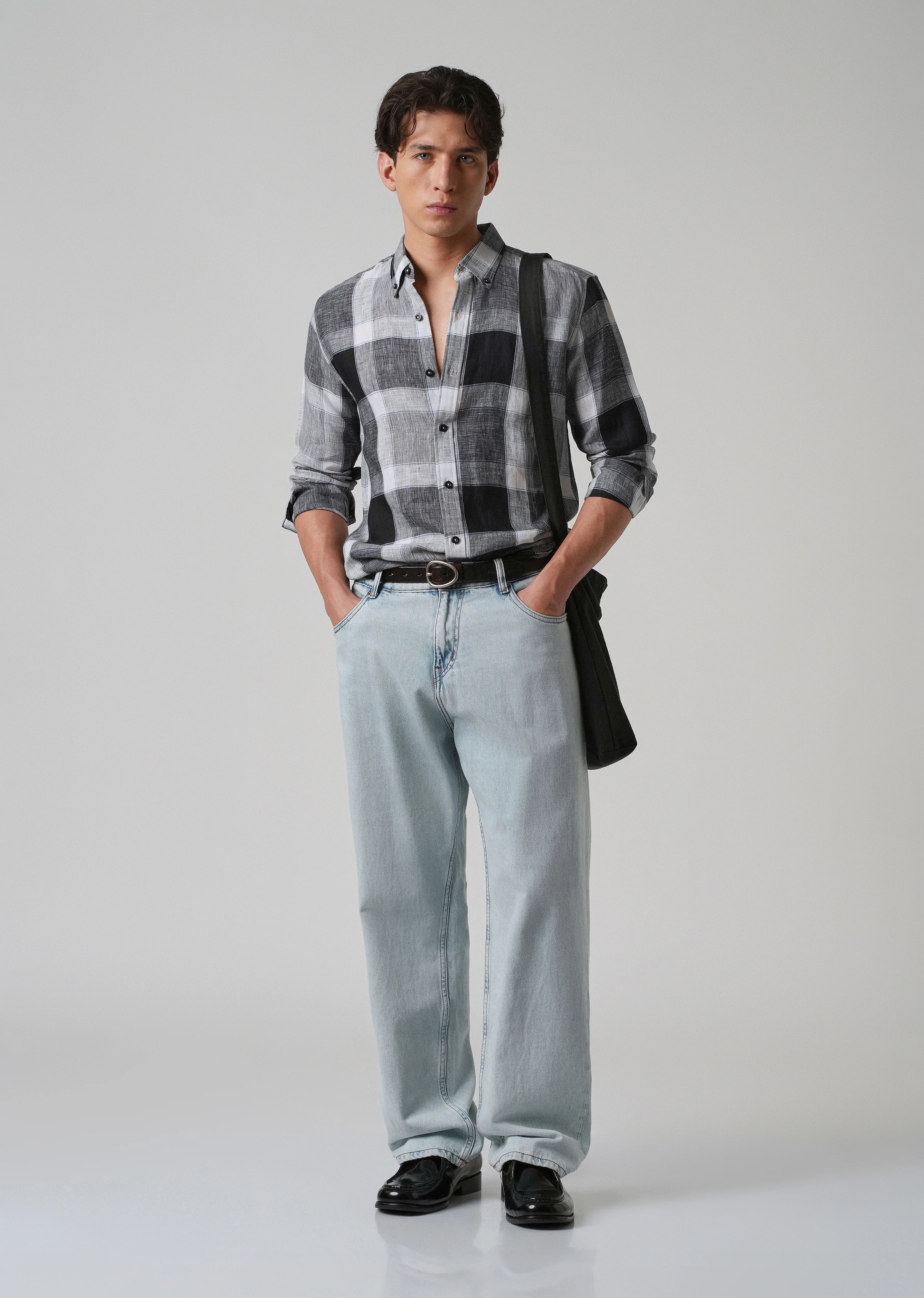 100% Pure Irish Linen Checks Shirt - Image 6