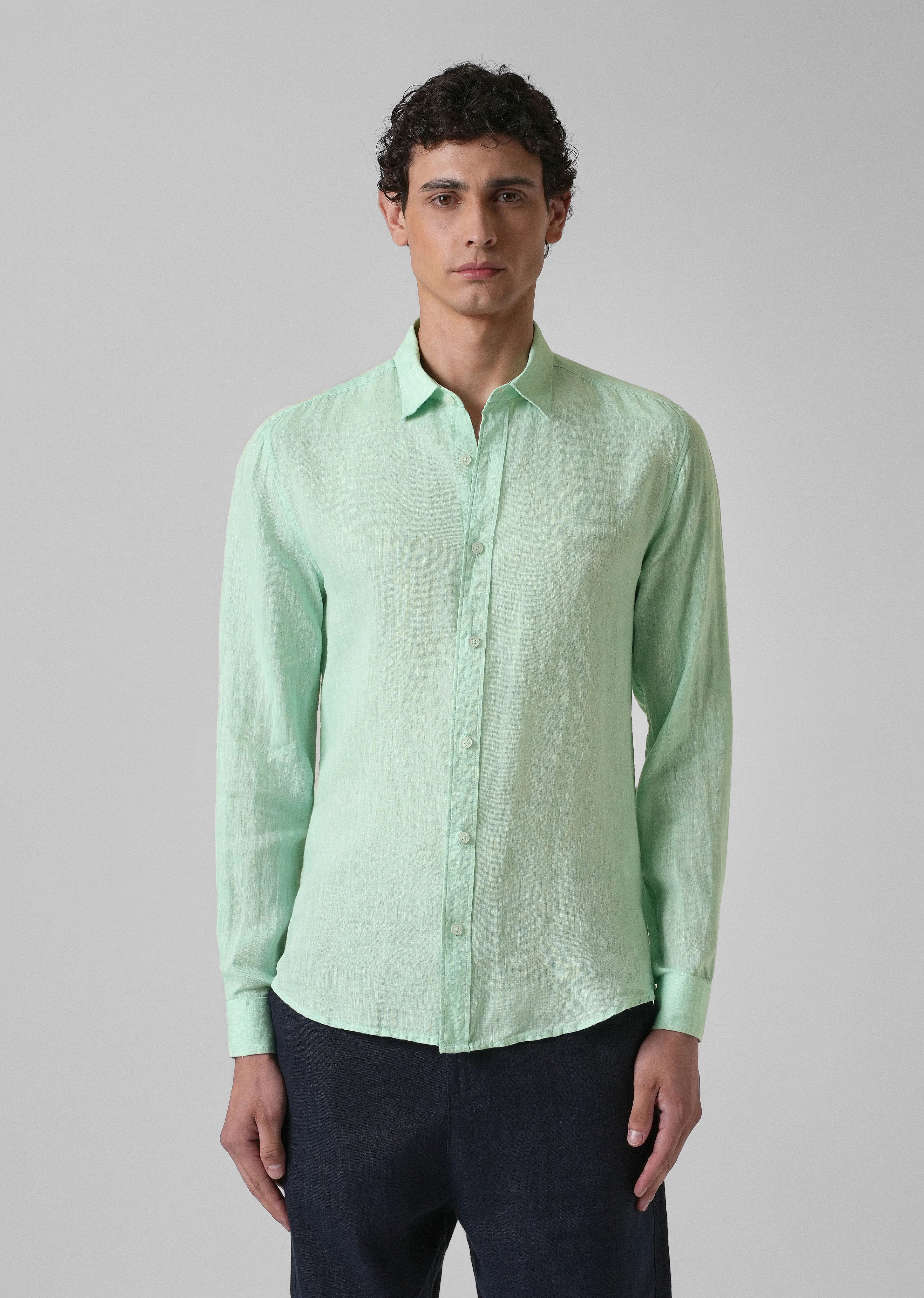100% Pure Irish Mint Green Linen Shirt - Image 3