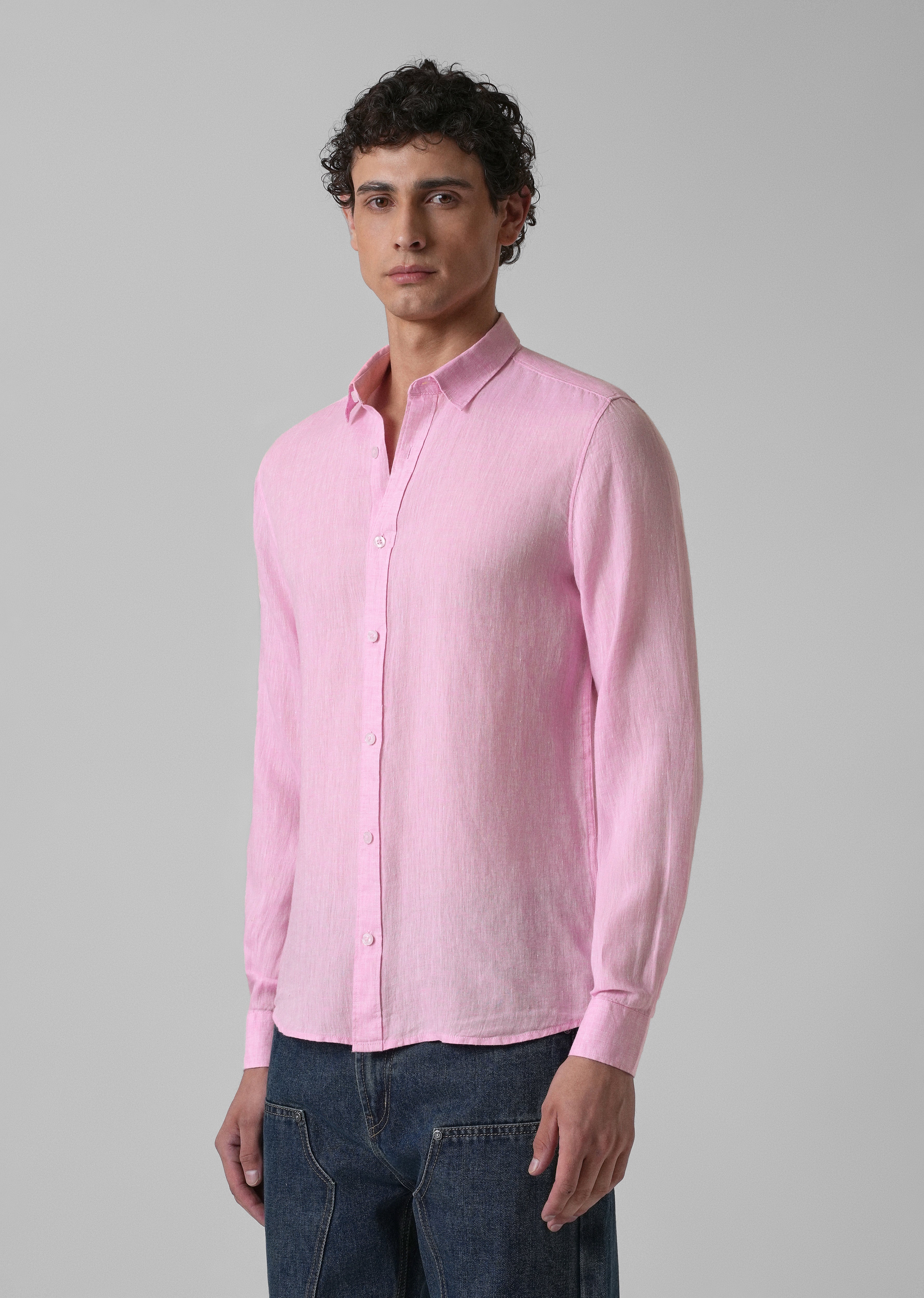 100% Pure Irish Pale Pink Linen Shirt - Image 4