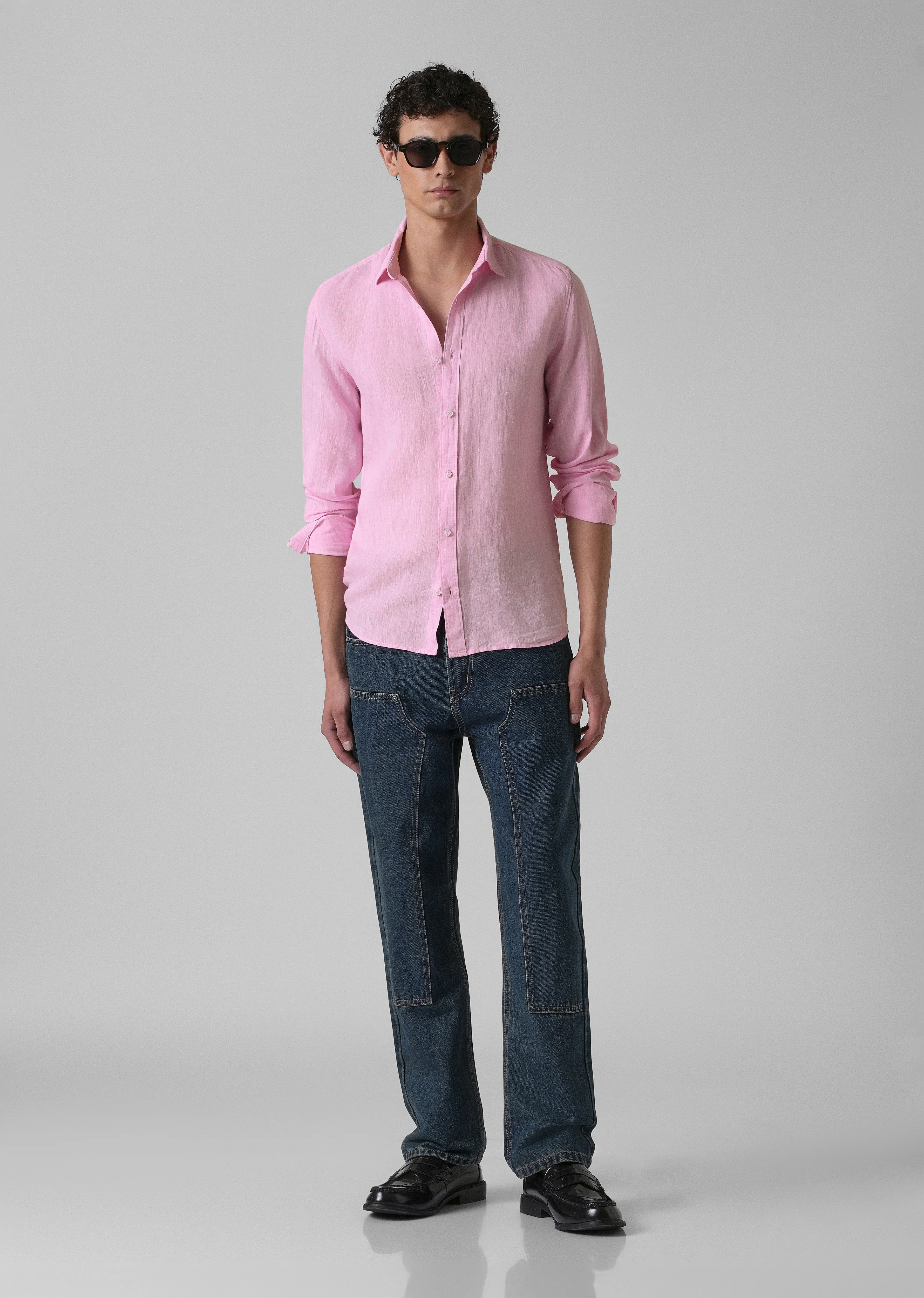 100% Pure Irish Pale Pink Linen Shirt - Image 6