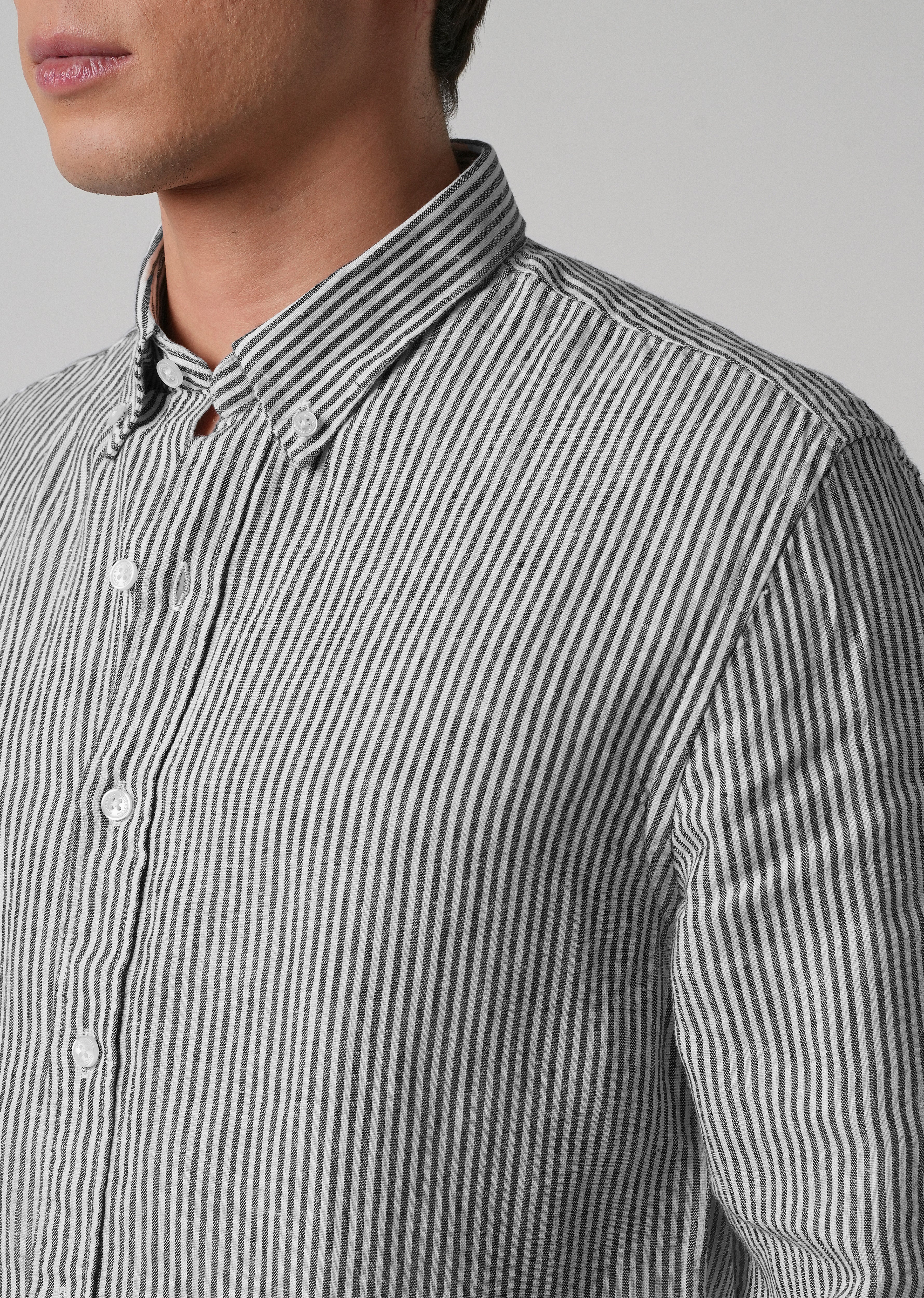 100% Pure Irish Pin Stripe Linen Shirt - Image 5