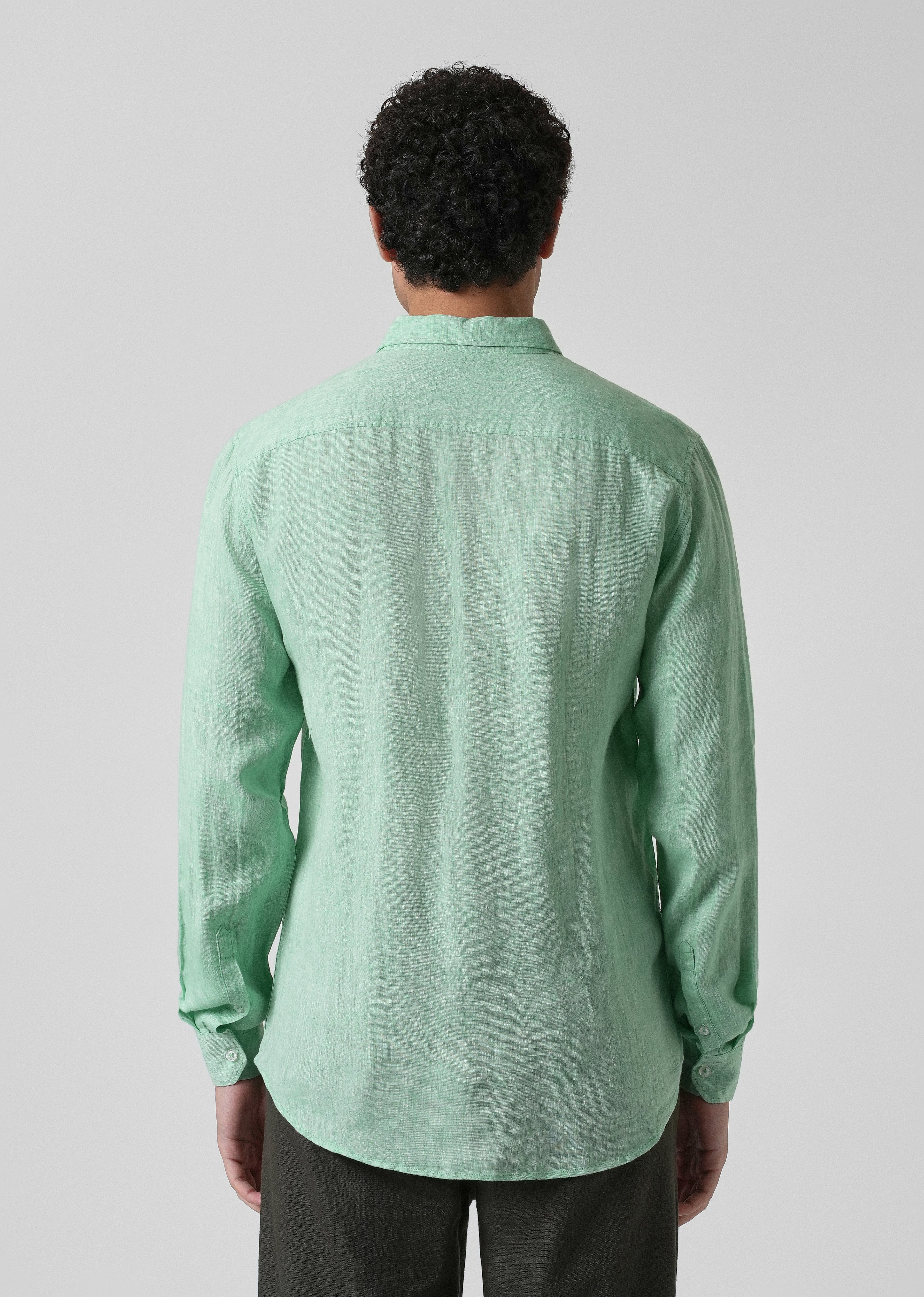 100% Pure Irish Smoke Green Linen Shirt - Image 2