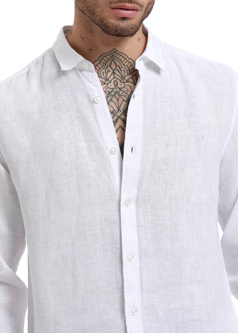 100% Pure Irish White Linen Shirt - Image 2