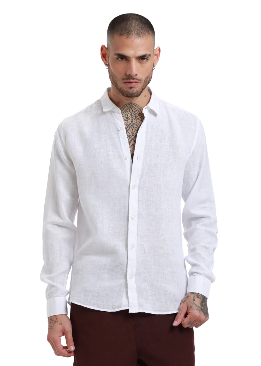 100% Pure Irish White Linen Shirt - Image 5