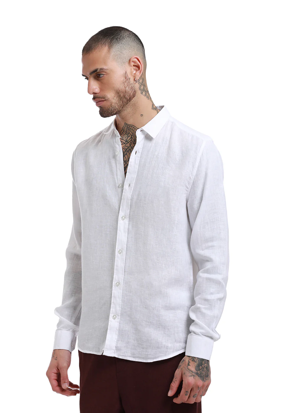 100% Pure Irish White Linen Shirt - Image 6