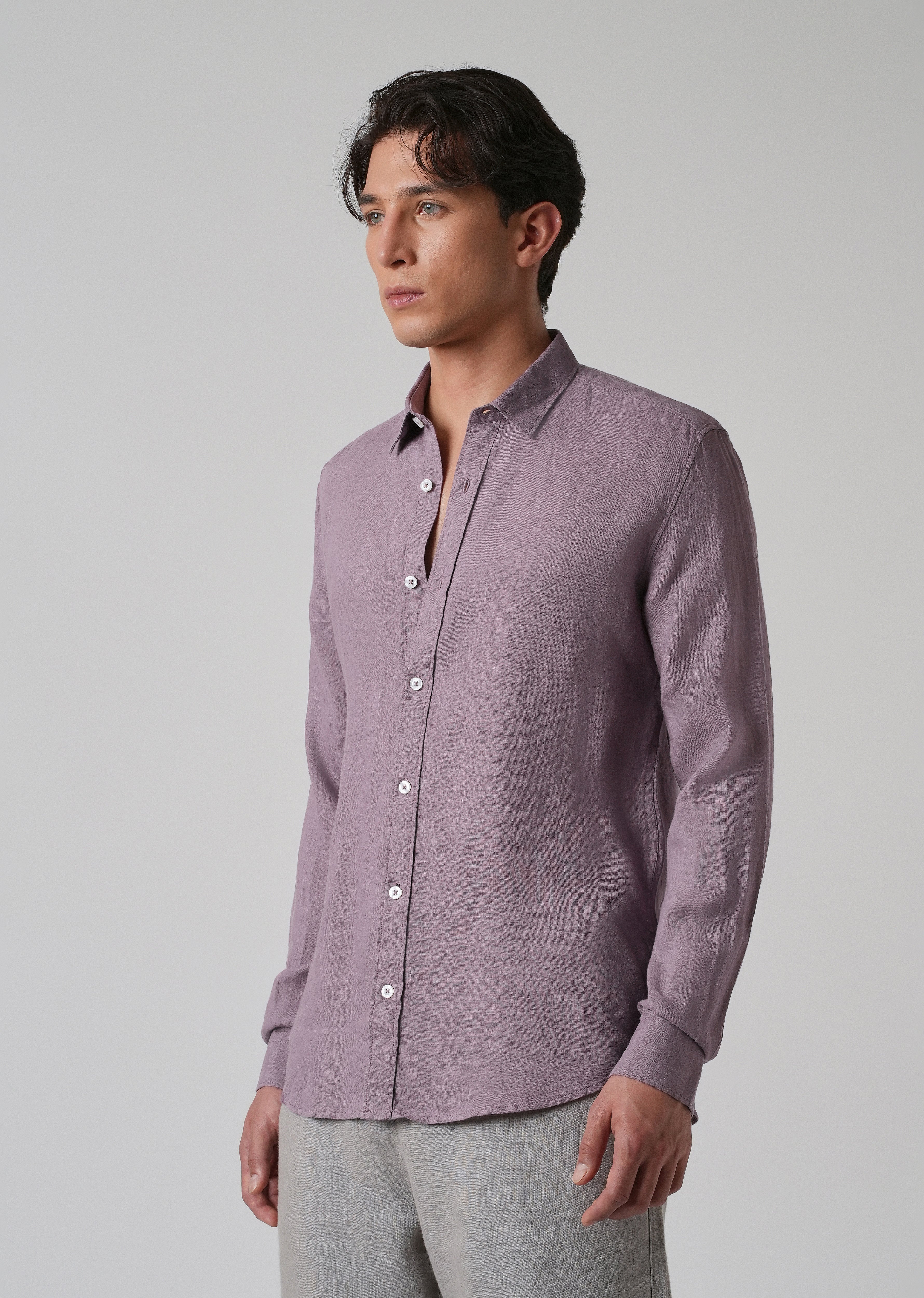 100% Pure Lavender Linen Shirt - Image 4