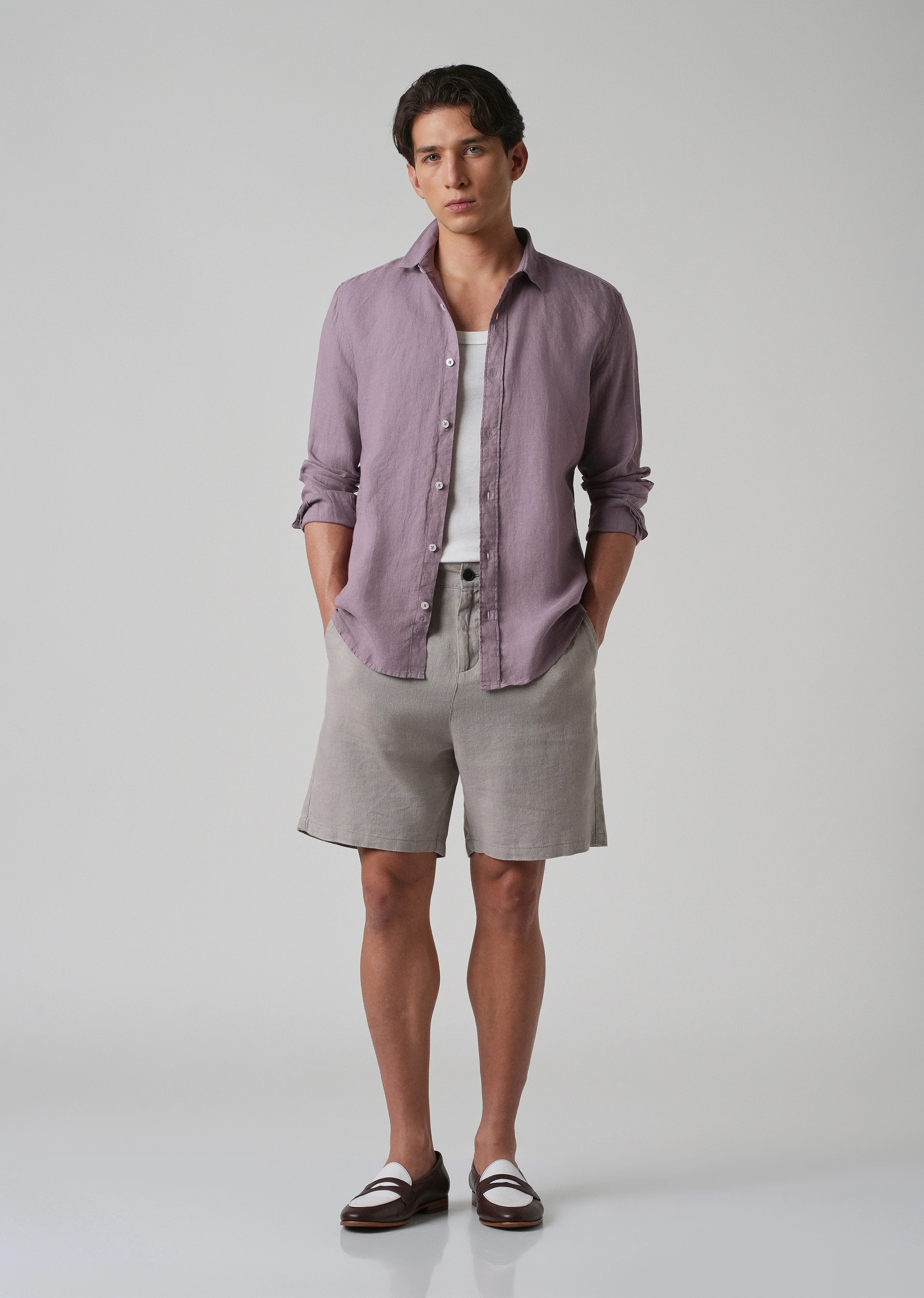 100% Pure Lavender Linen Shirt - Image 6