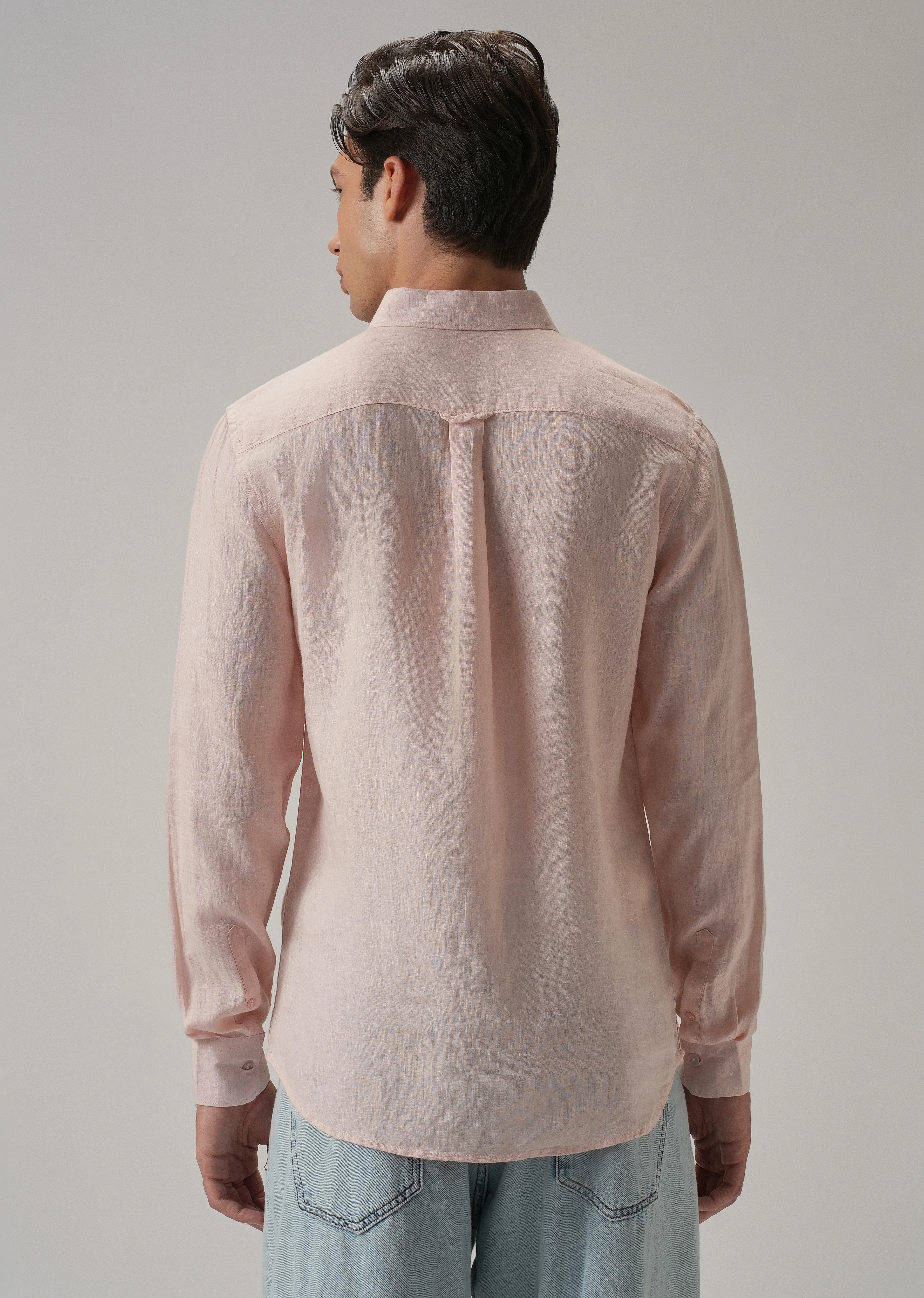 100% Pure Pink Linen Shirt - Image 2