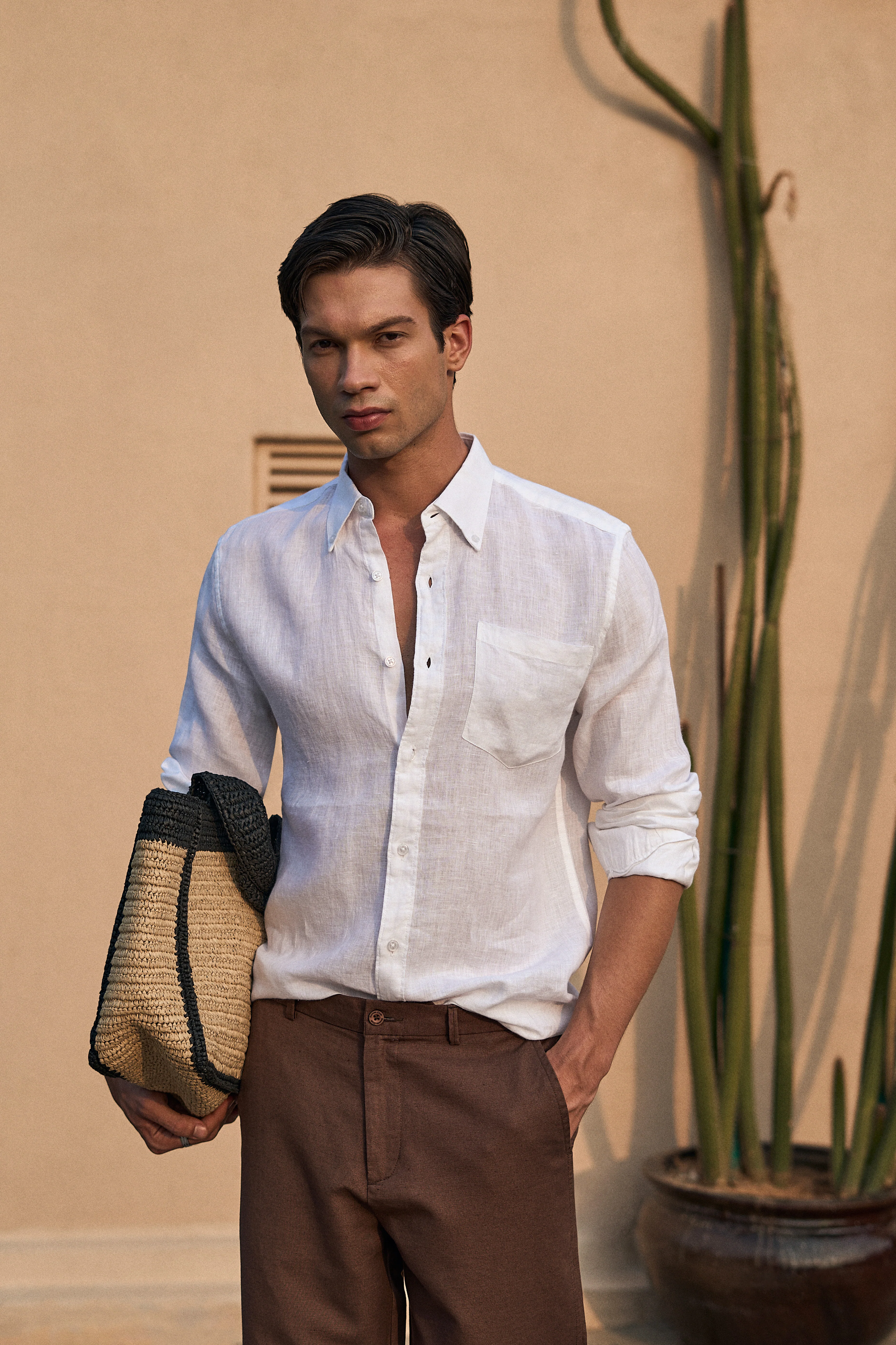 100% Pure White Linen Shirt - Image 2