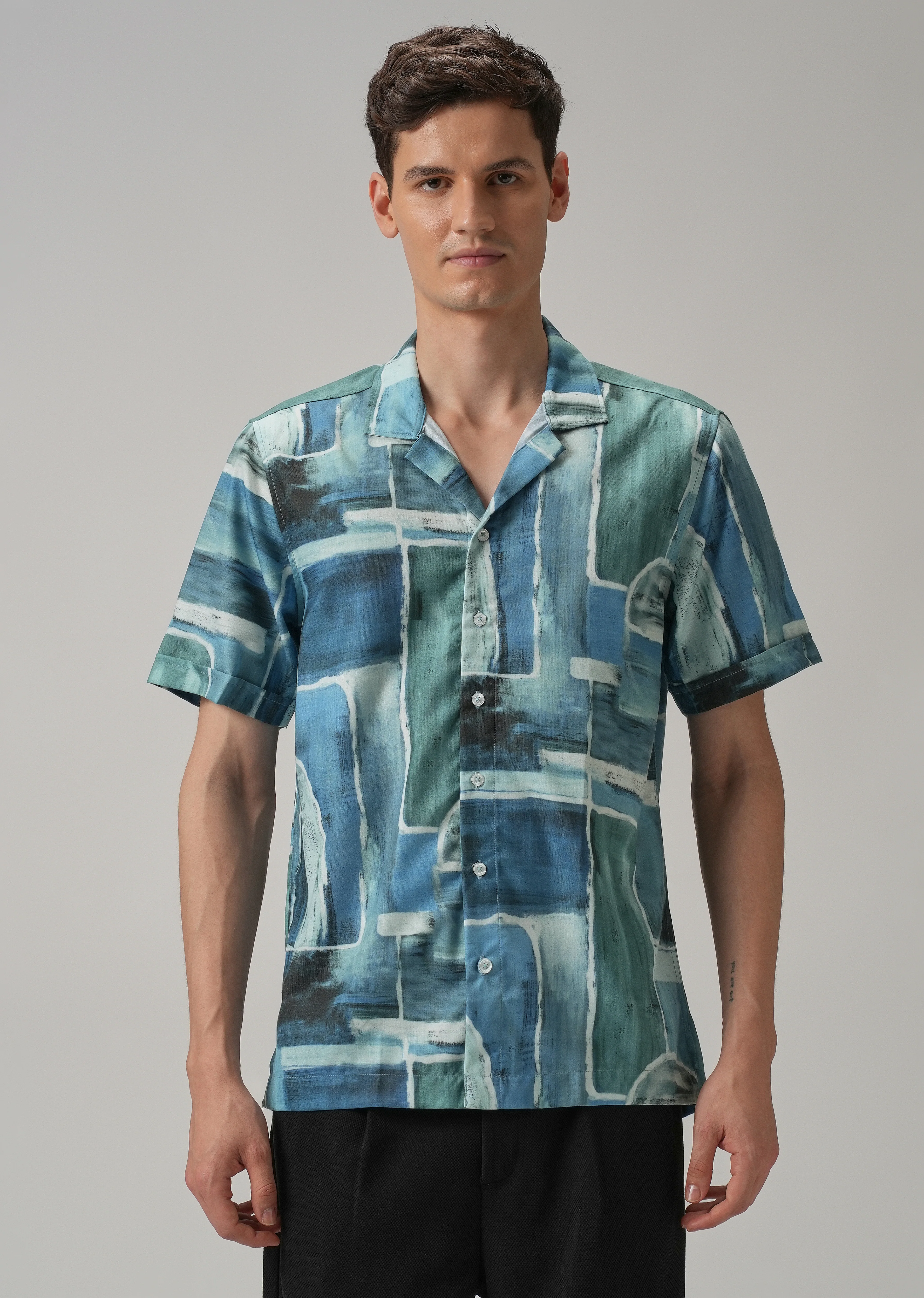 Abstract Art Half Sleeve Shirt - Image 3