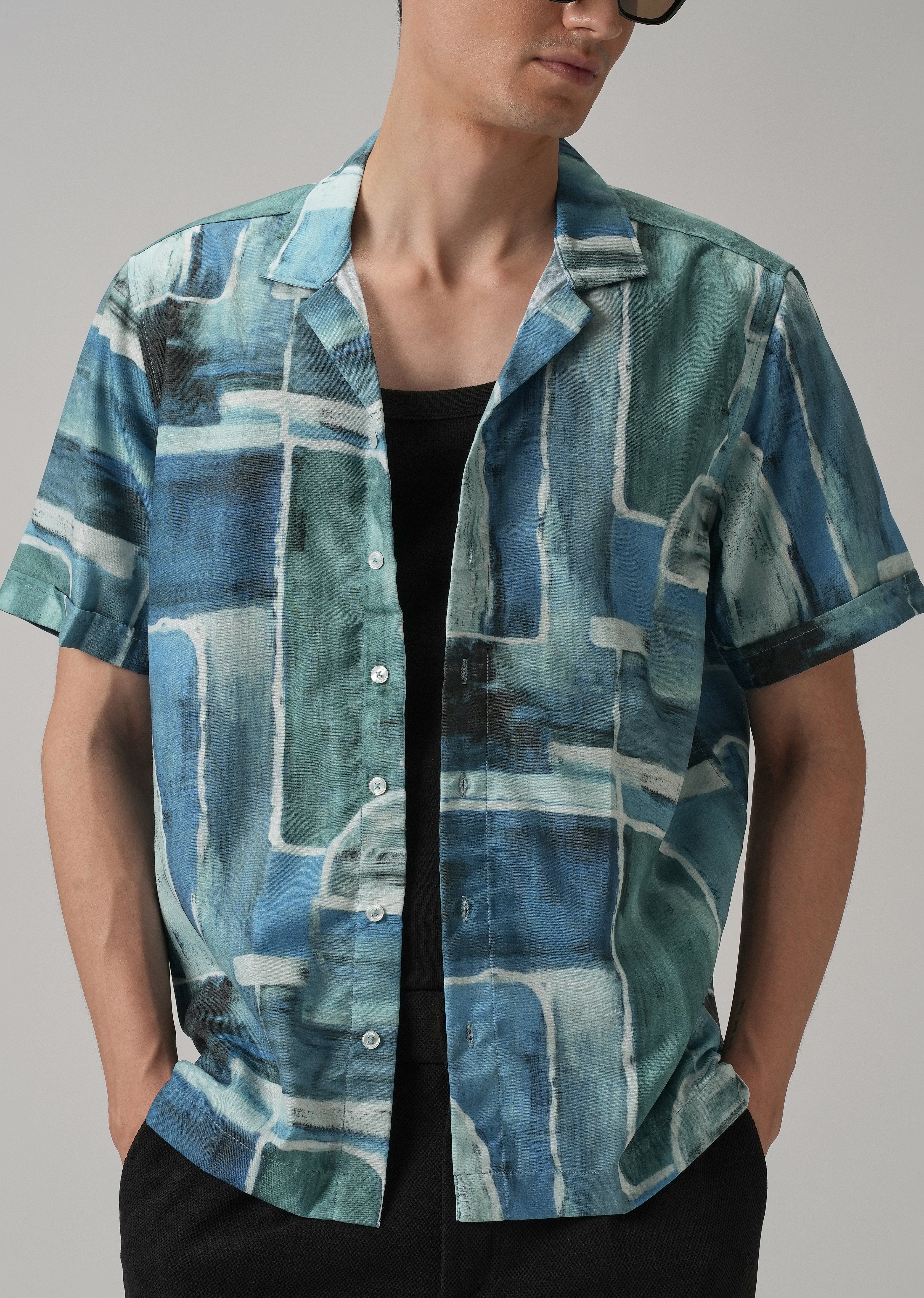 Abstract Art Half Sleeve Shirt - Image 7