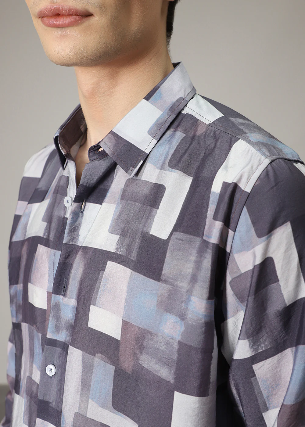 Abstract Block Print Shirt - Image 2
