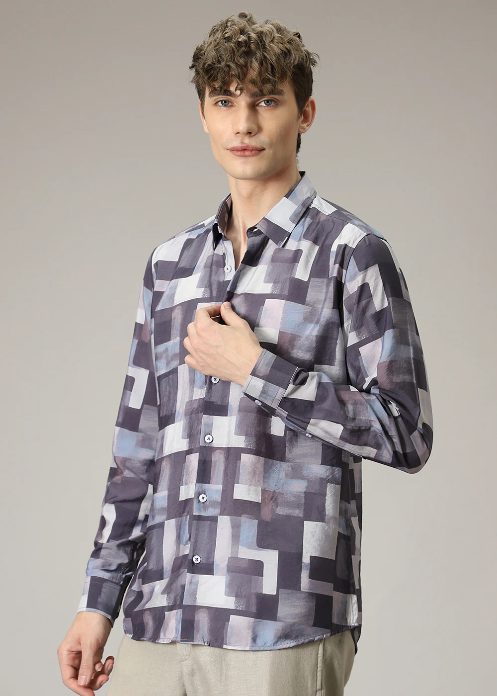 Abstract Block Print Shirt - Image 5