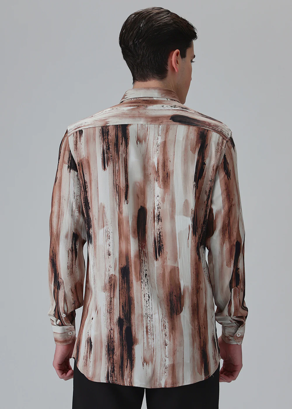 Abstract Brown Printed Shirt - Image 2
