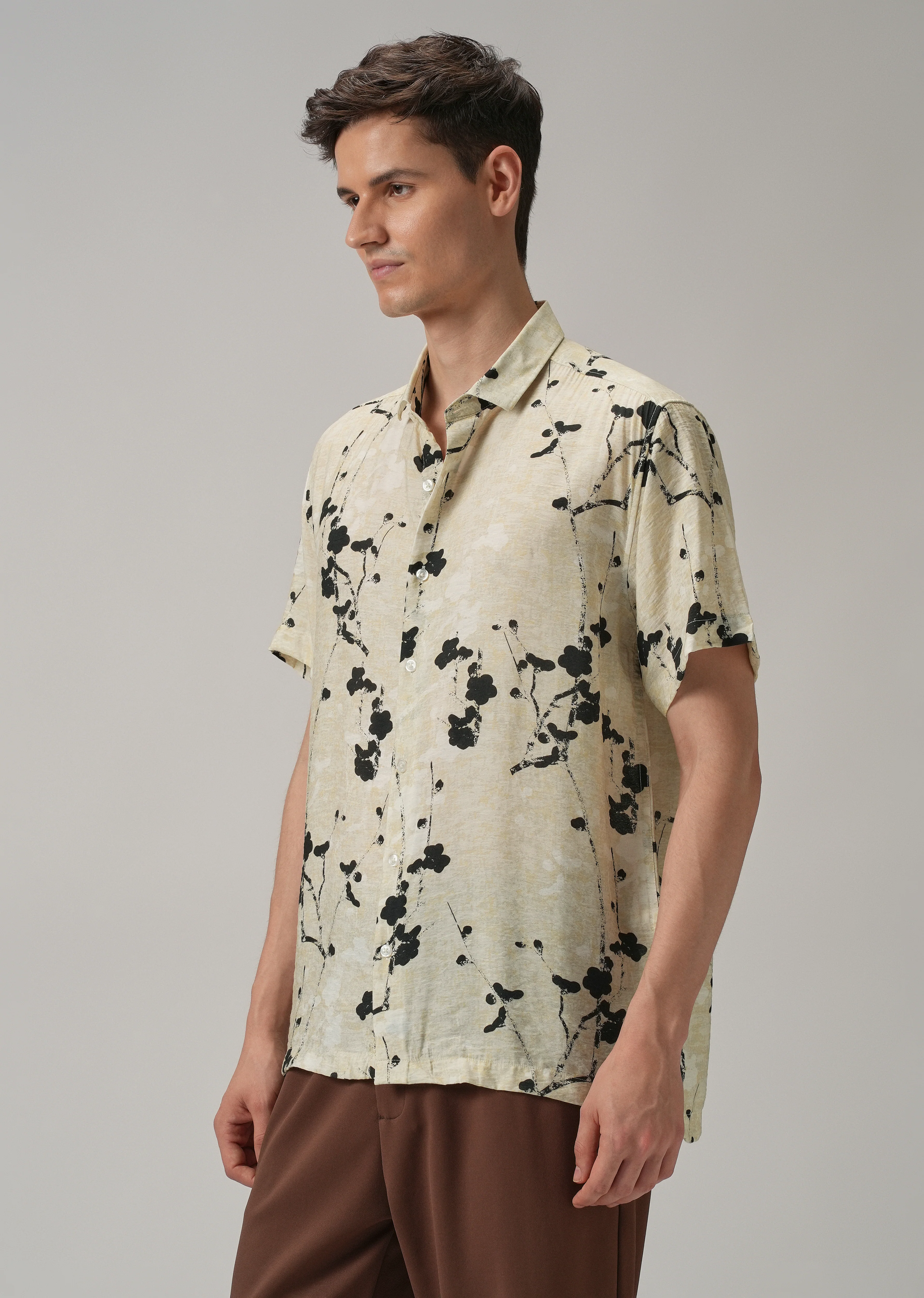 Abstract Flora Printed Shirt - Image 4