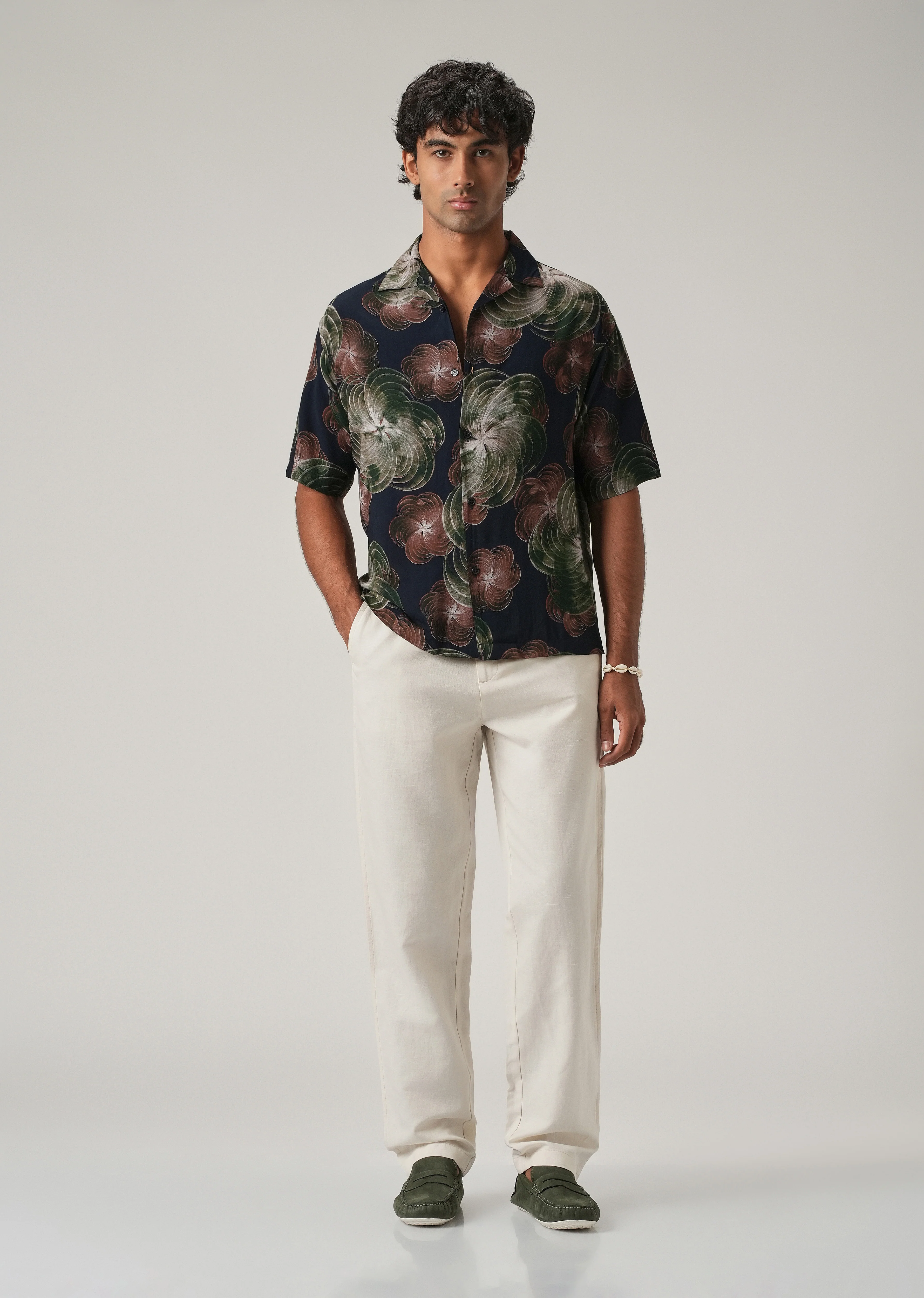 Abstract Floral Oversized Feather Shirt - Image 6