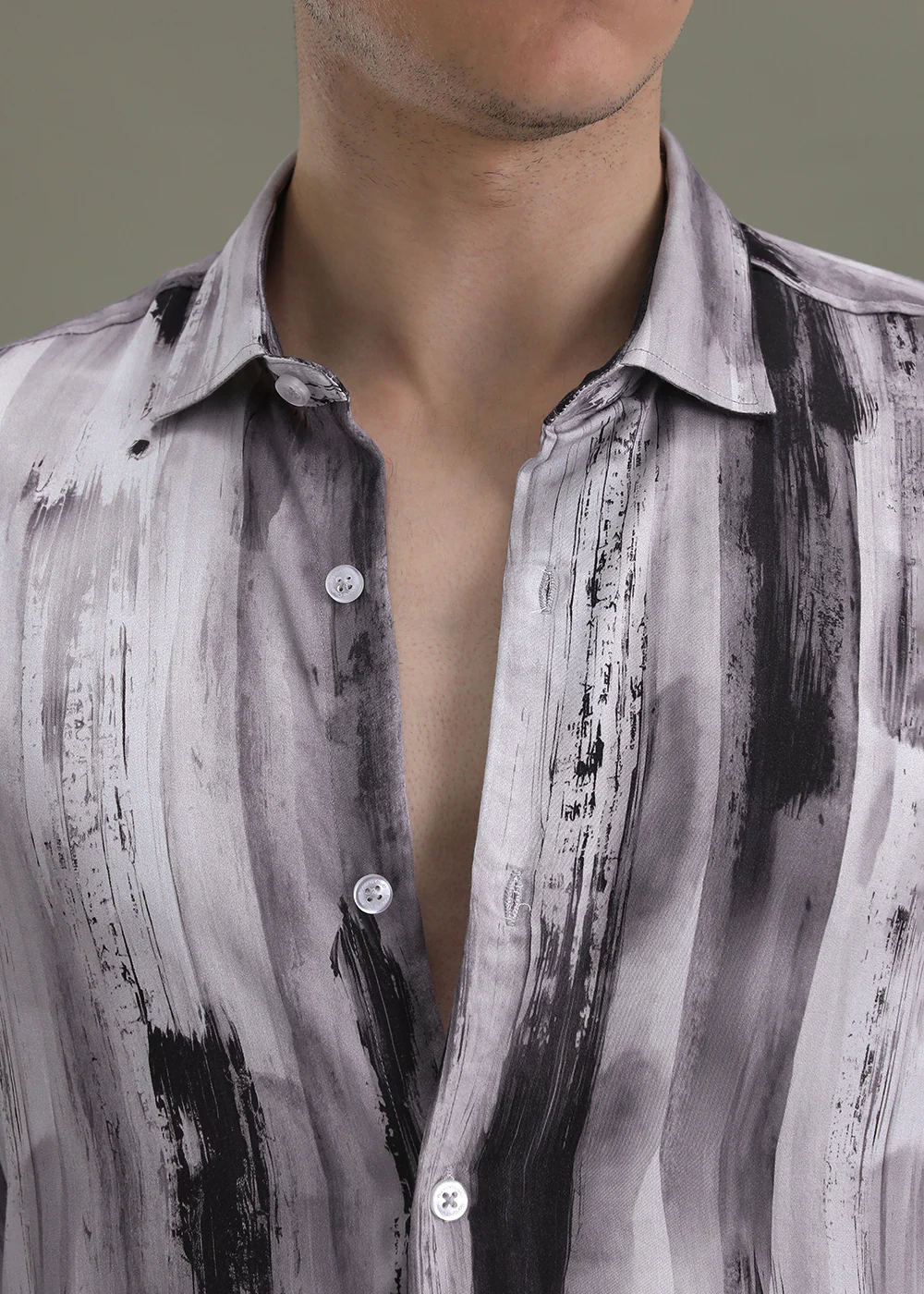 Abstract Lavender Printed Shirt - Image 2