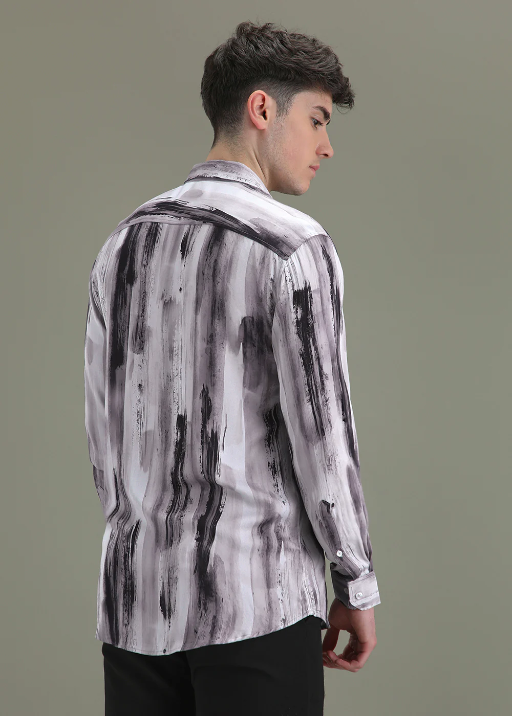Abstract Lavender Printed Shirt - Image 4