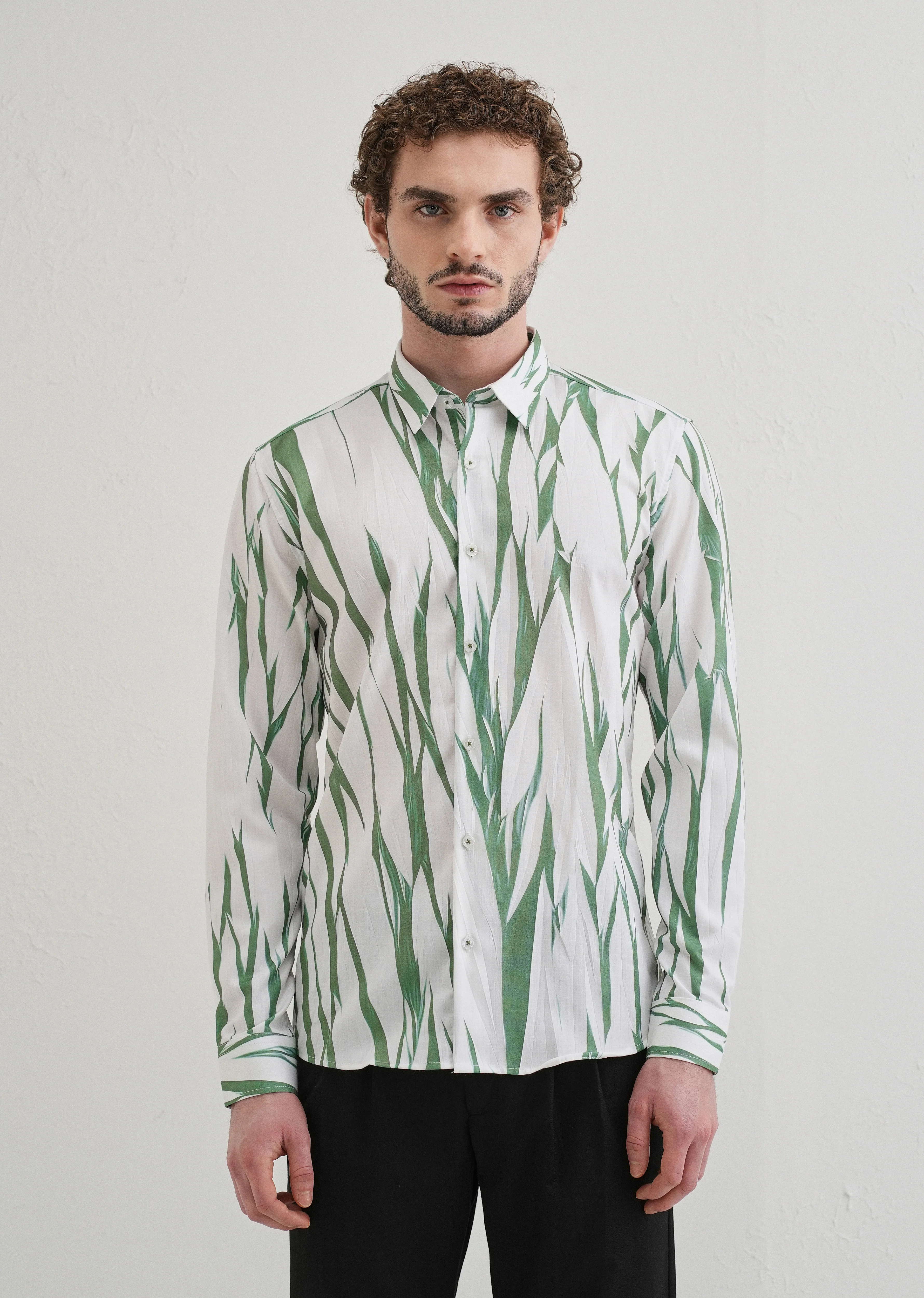 Abstract Light Green Shirt - Image 3
