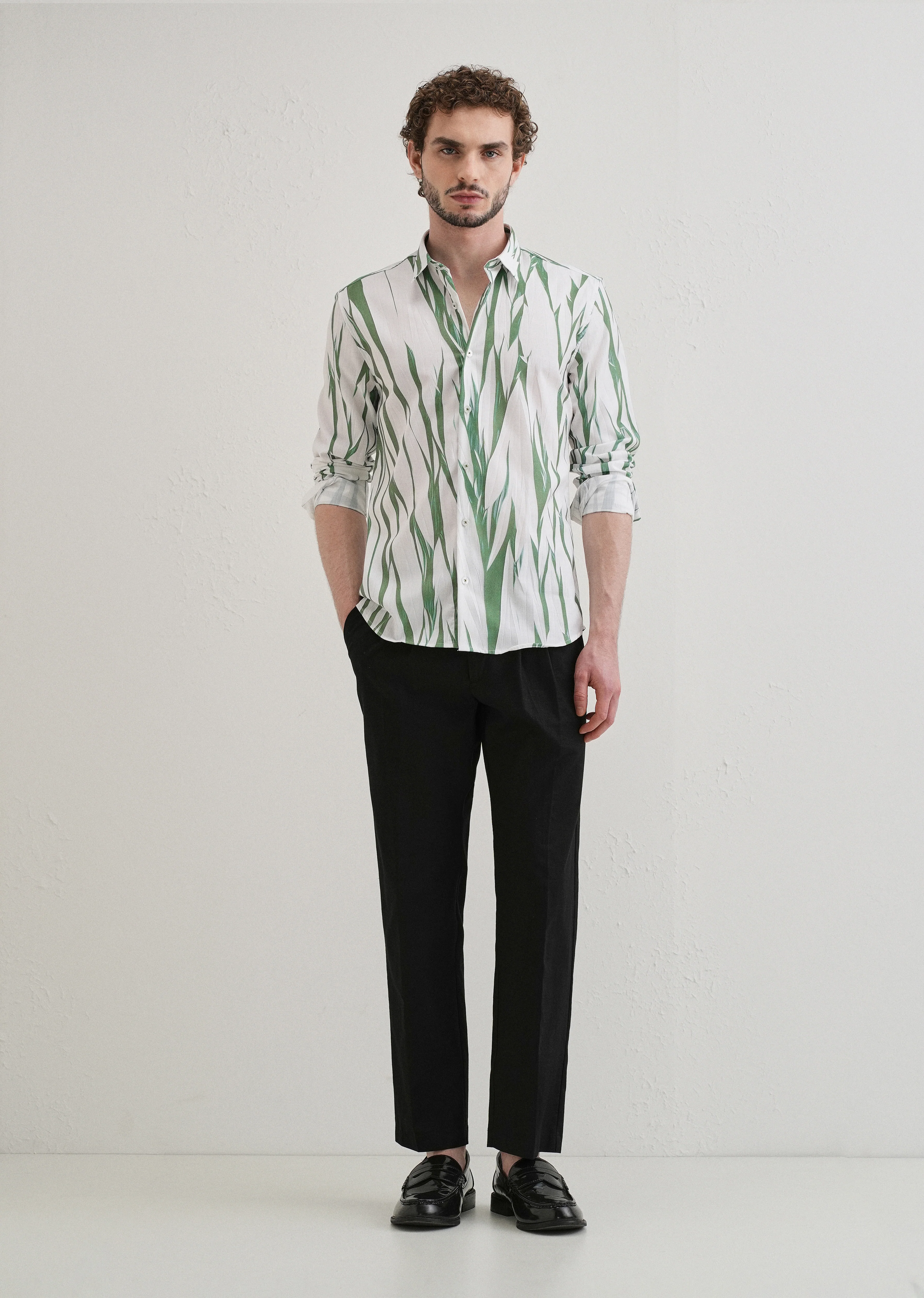 Abstract Light Green Shirt - Image 6
