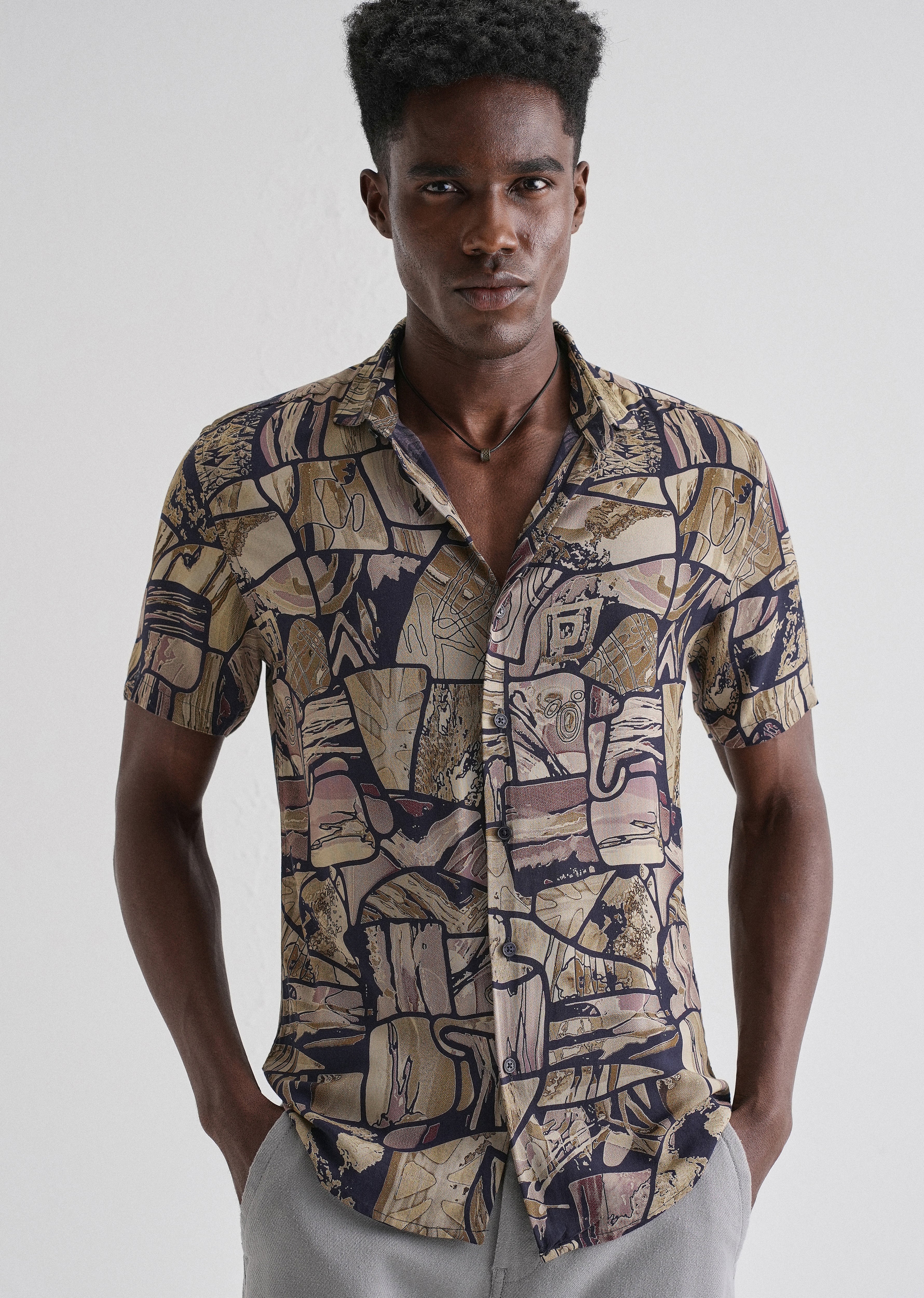 Abstract Mosaic Feather shirt - Image 7
