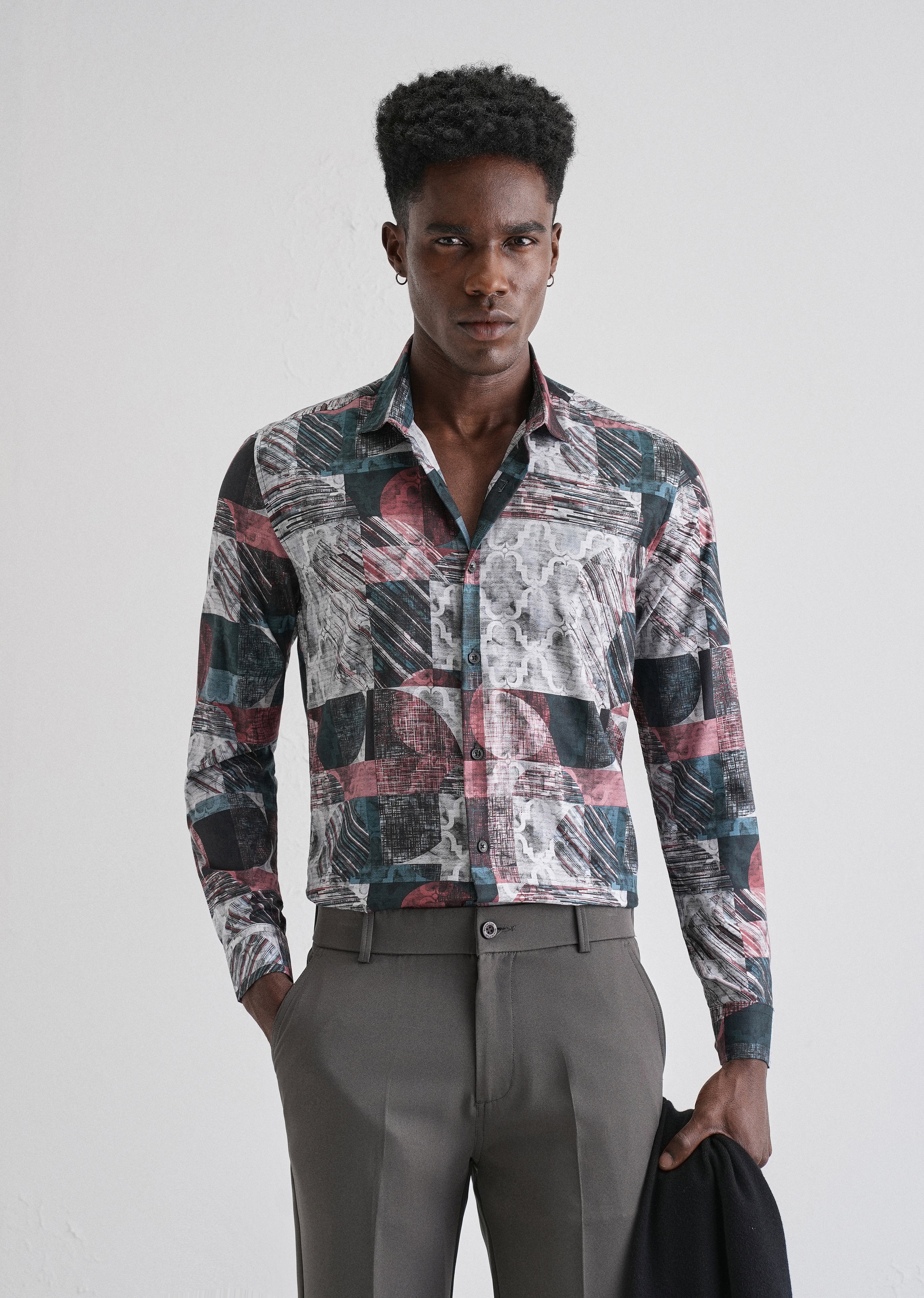Abstract Print Full-Sleeves Shirt - Image 2