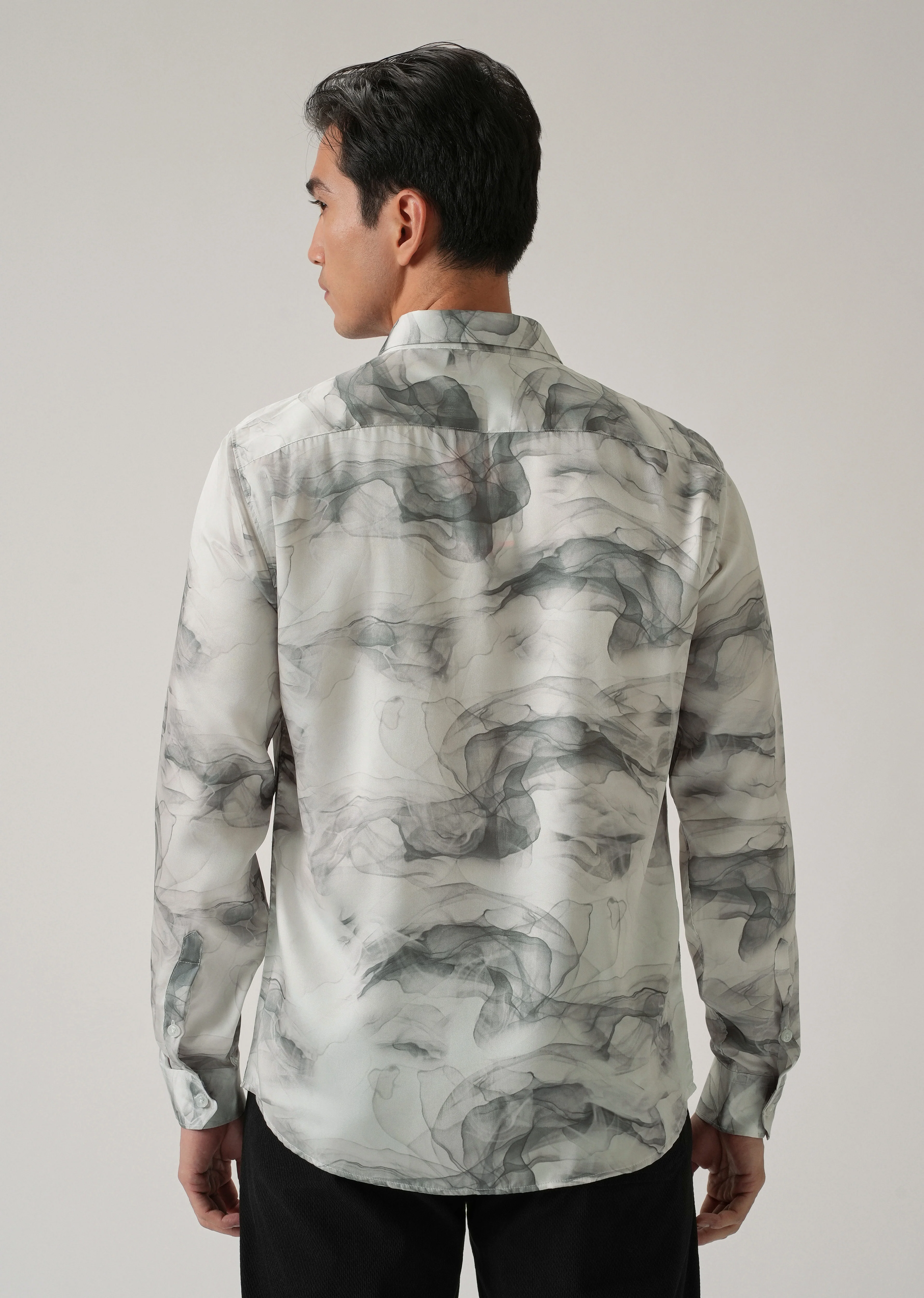 Abstract Smoke Print Shirt - Image 2