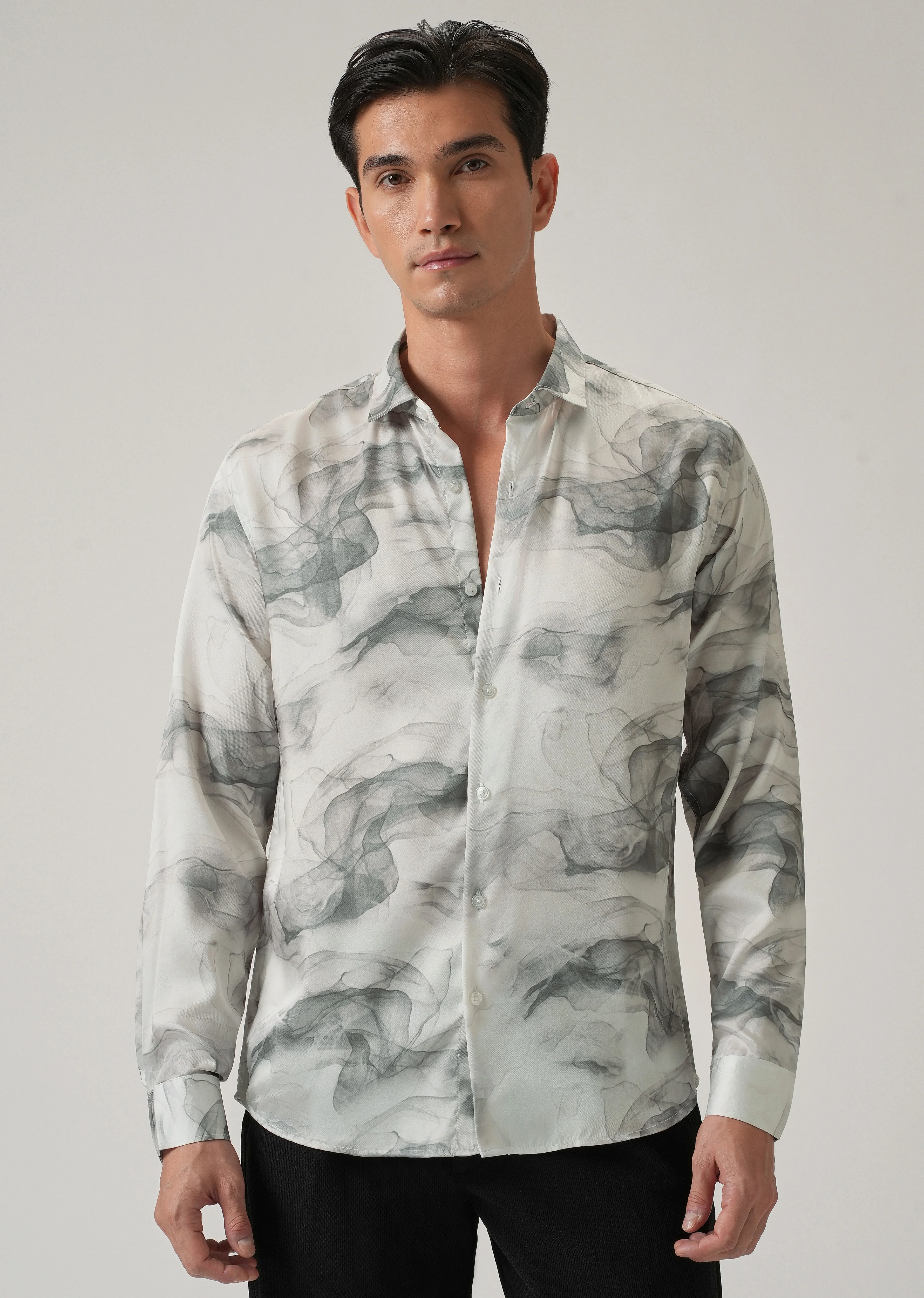 Abstract Smoke Print Shirt - Image 3
