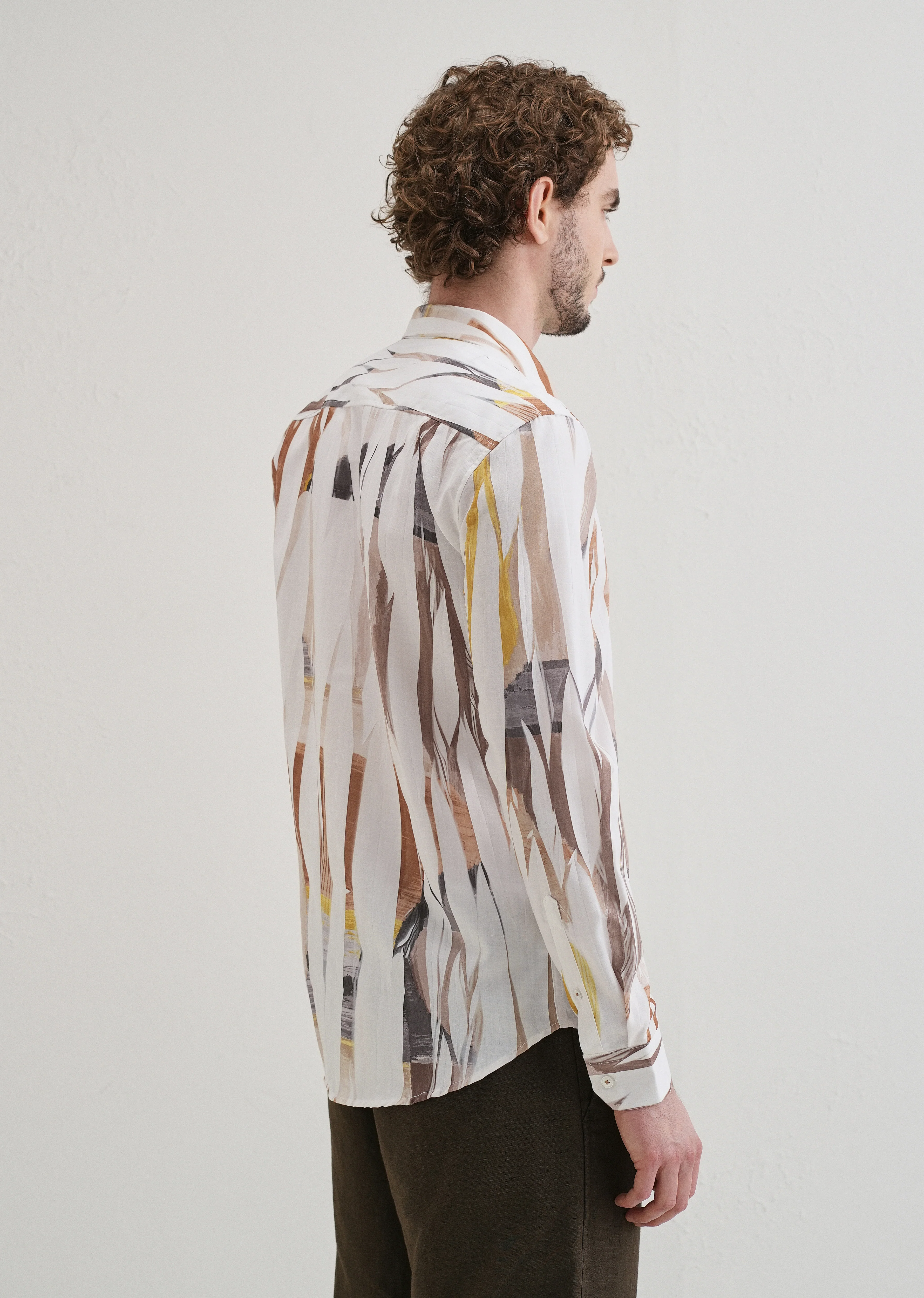 Abstract Yellow Multicoloured Shirt - Image 2