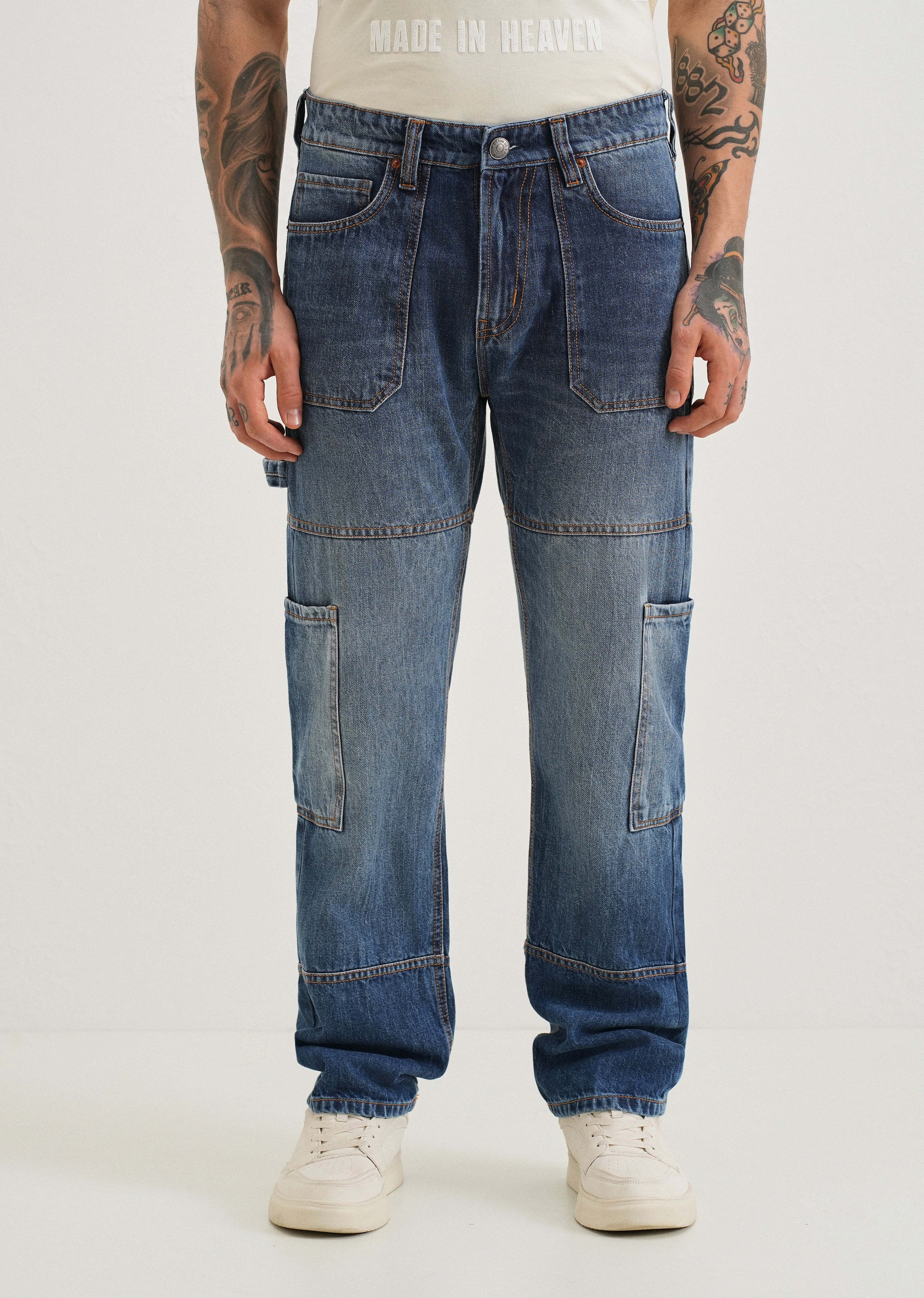 Aero Blue Baggy fit Jeans - Image 3