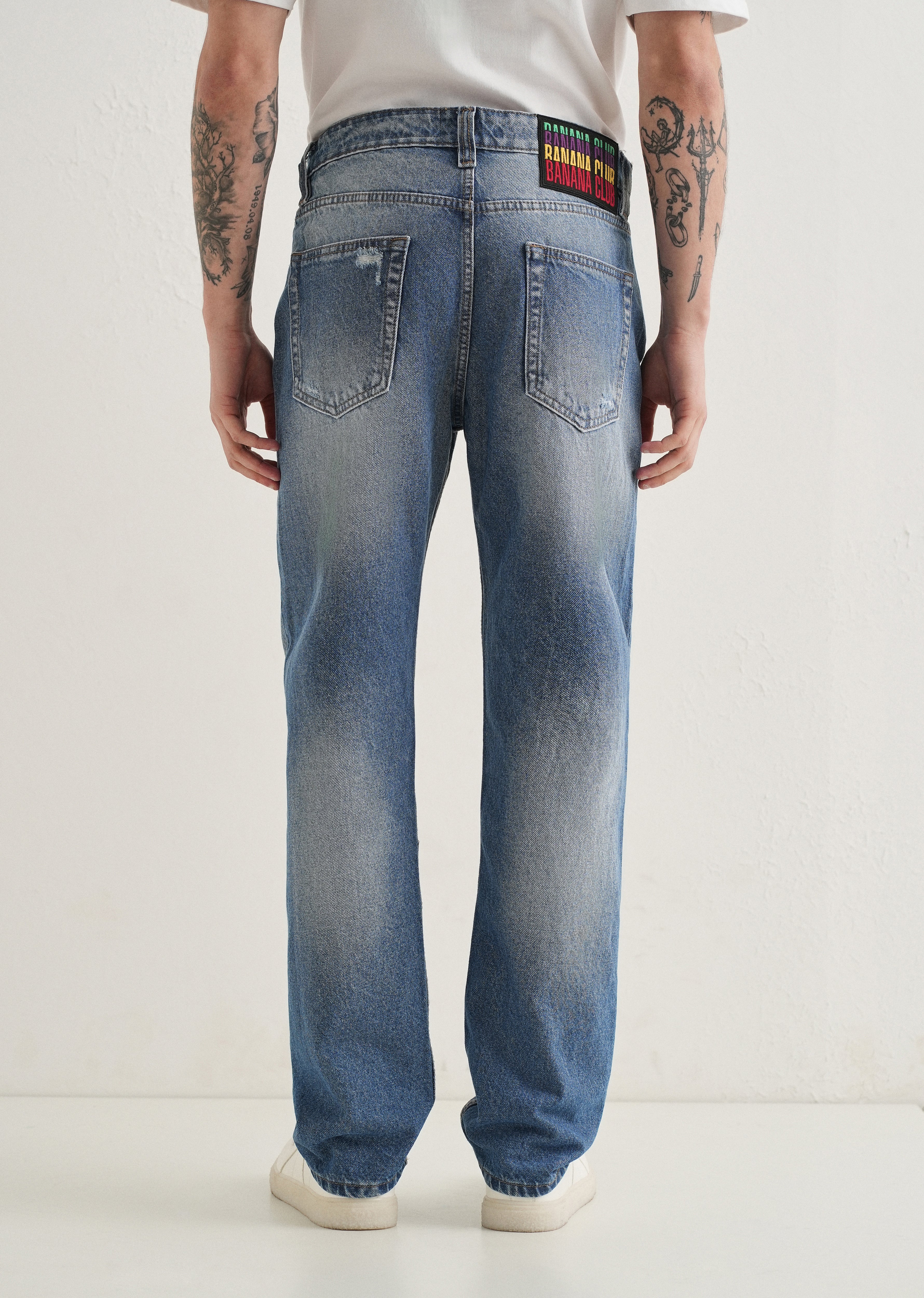 Afina Ripped Blue Straight fit Jeans - Image 2