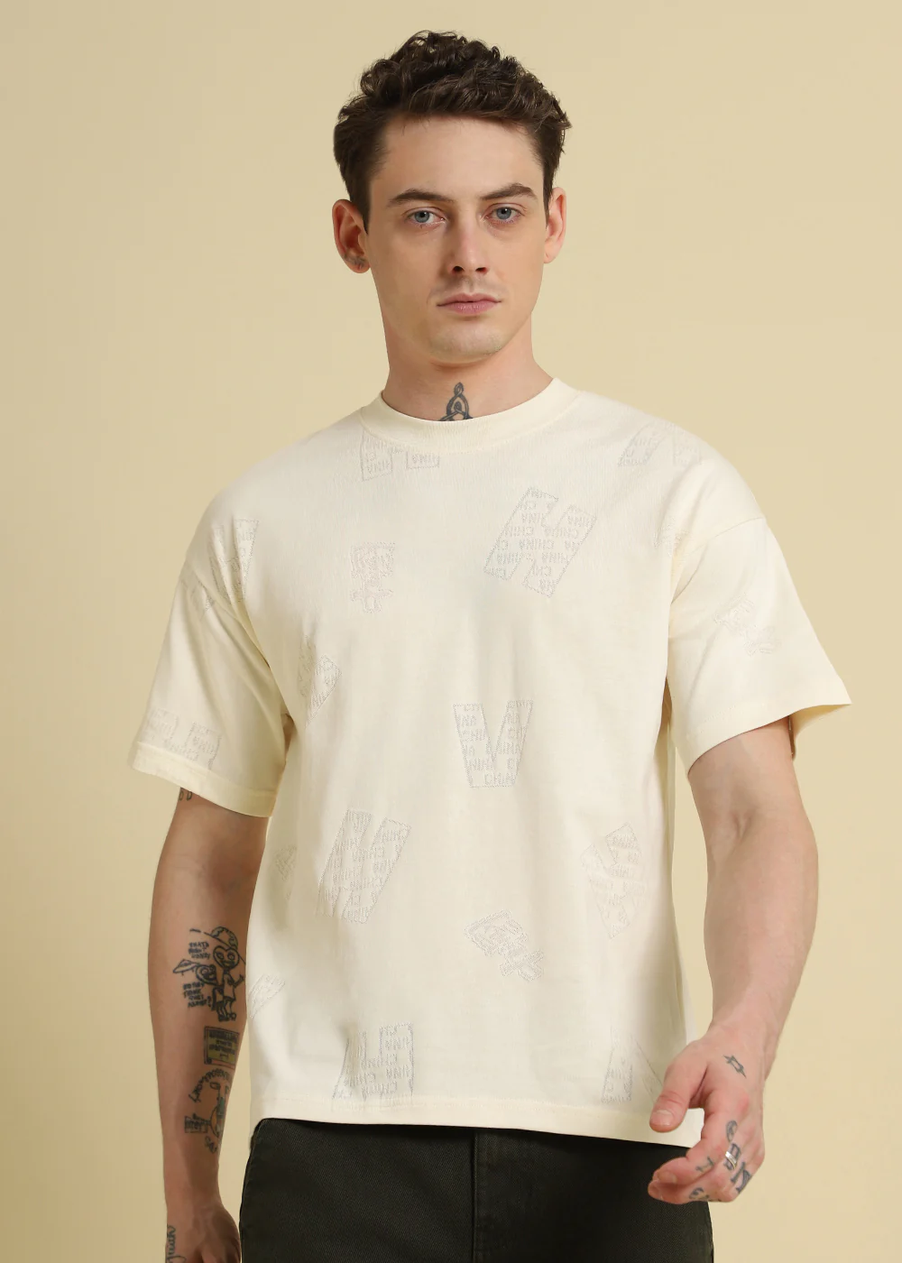 Alpha Cream Oversized T-shirt - Image 3