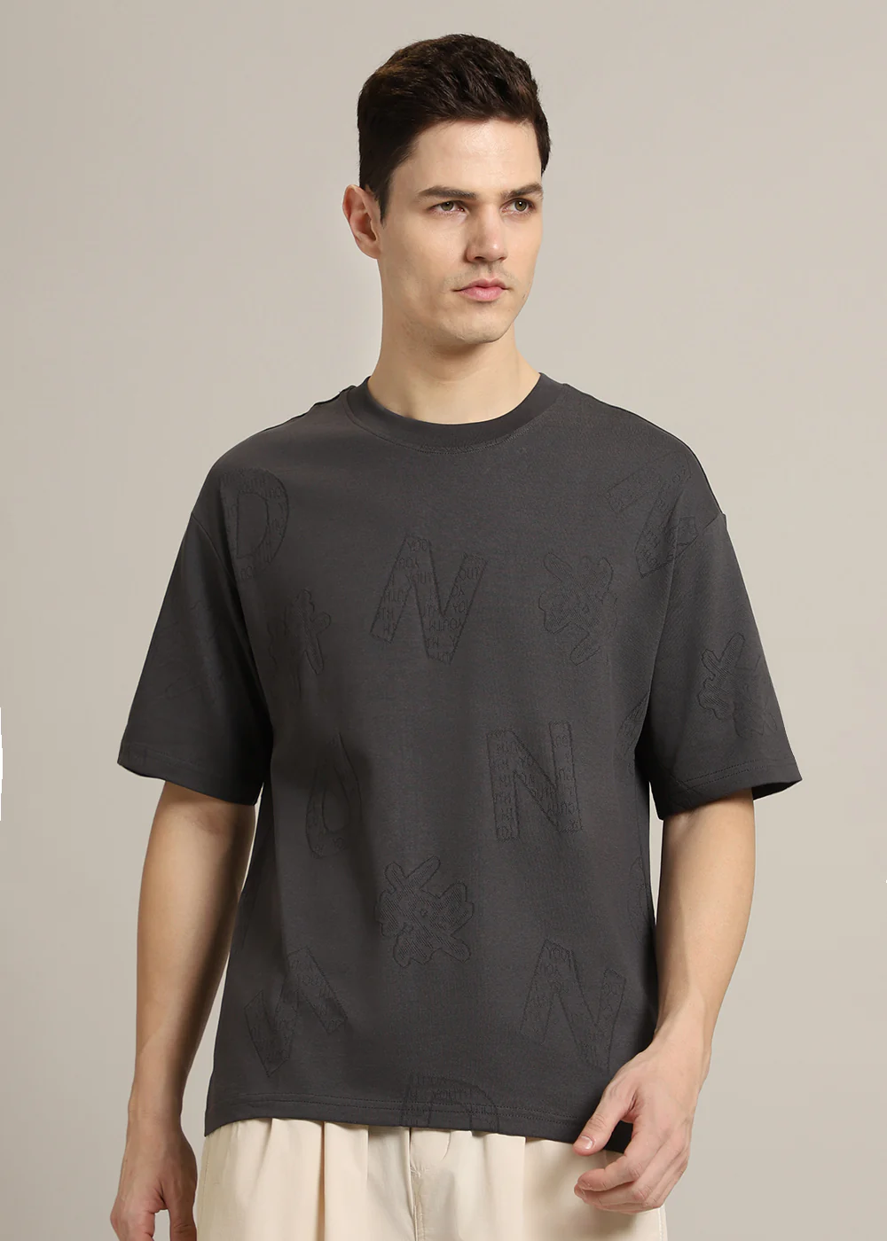 Alpha Grey Oversized T-shirt - Image 3