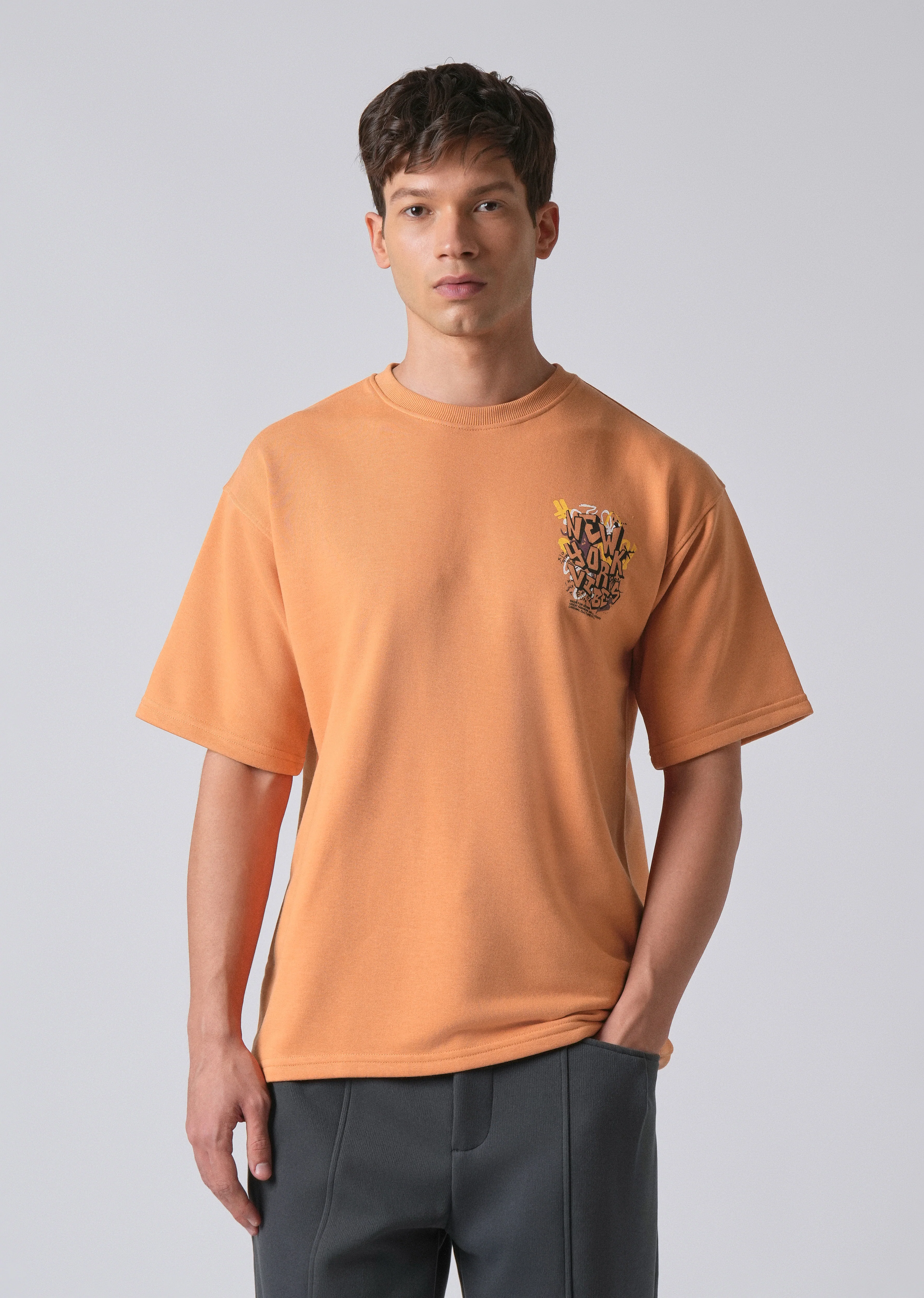 Apricot Orange Oversized T-shirt - Image 3