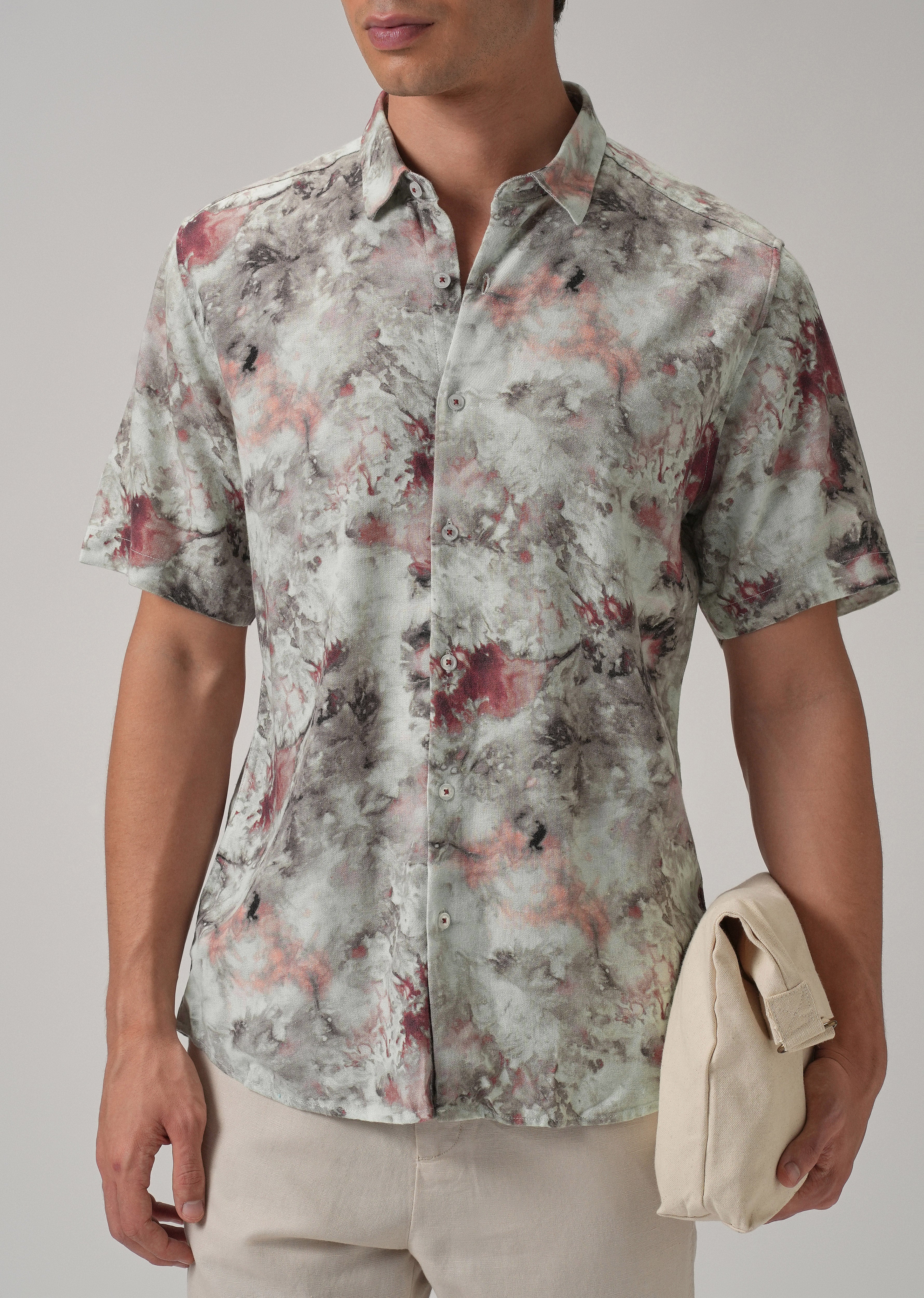 Aquarelle Abstract Half Sleeve shirt - Image 7