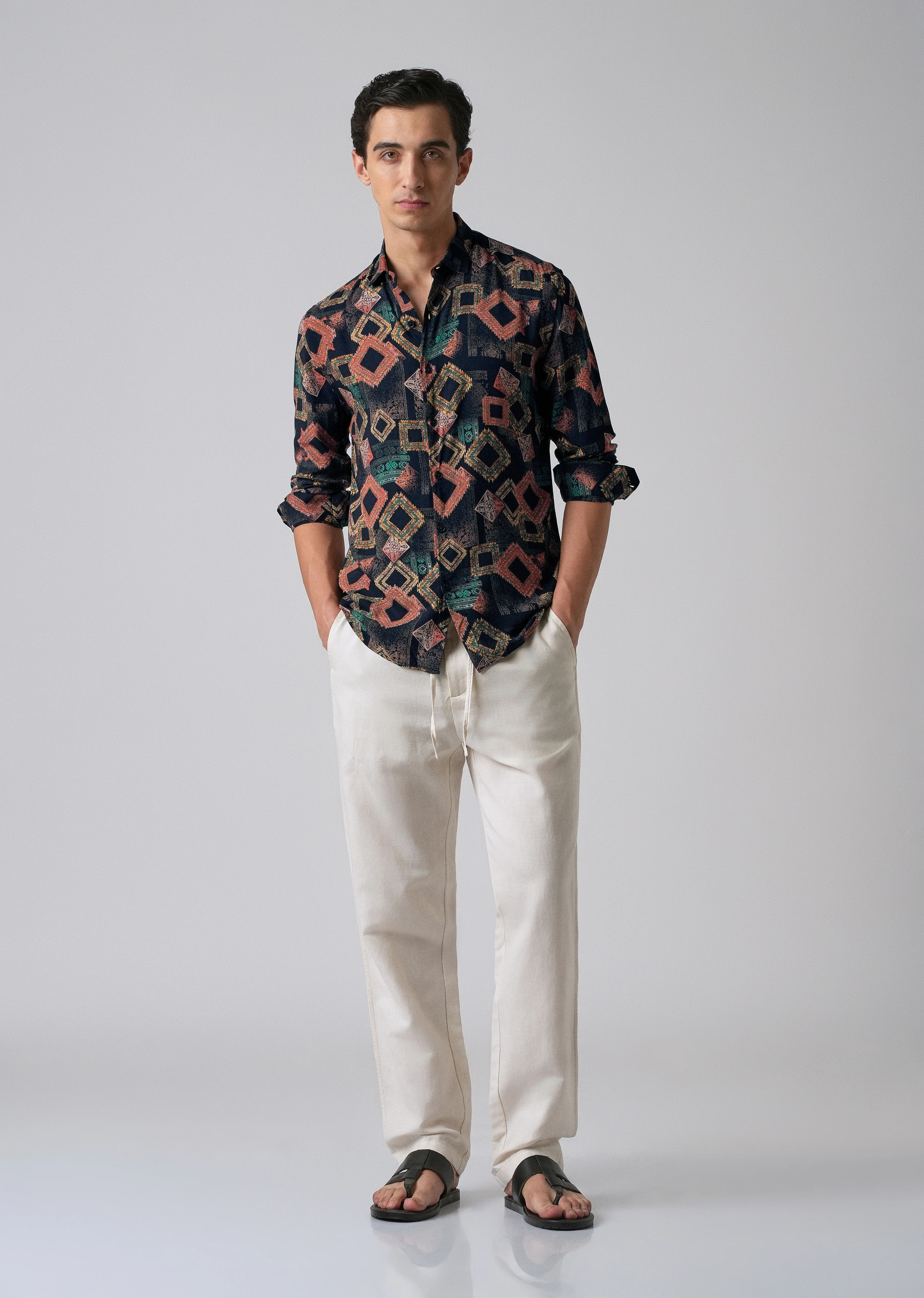 Argyle Diamond Blue Feather Shirt - Image 6