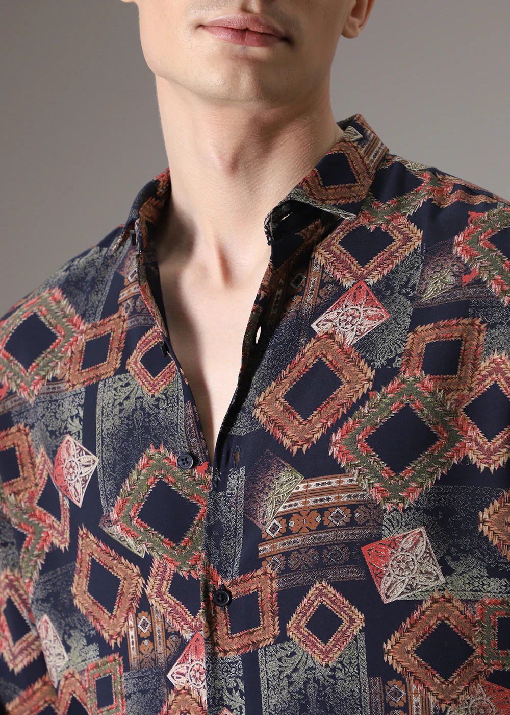 Argyle Diamond Red Feather Shirt - Image 3