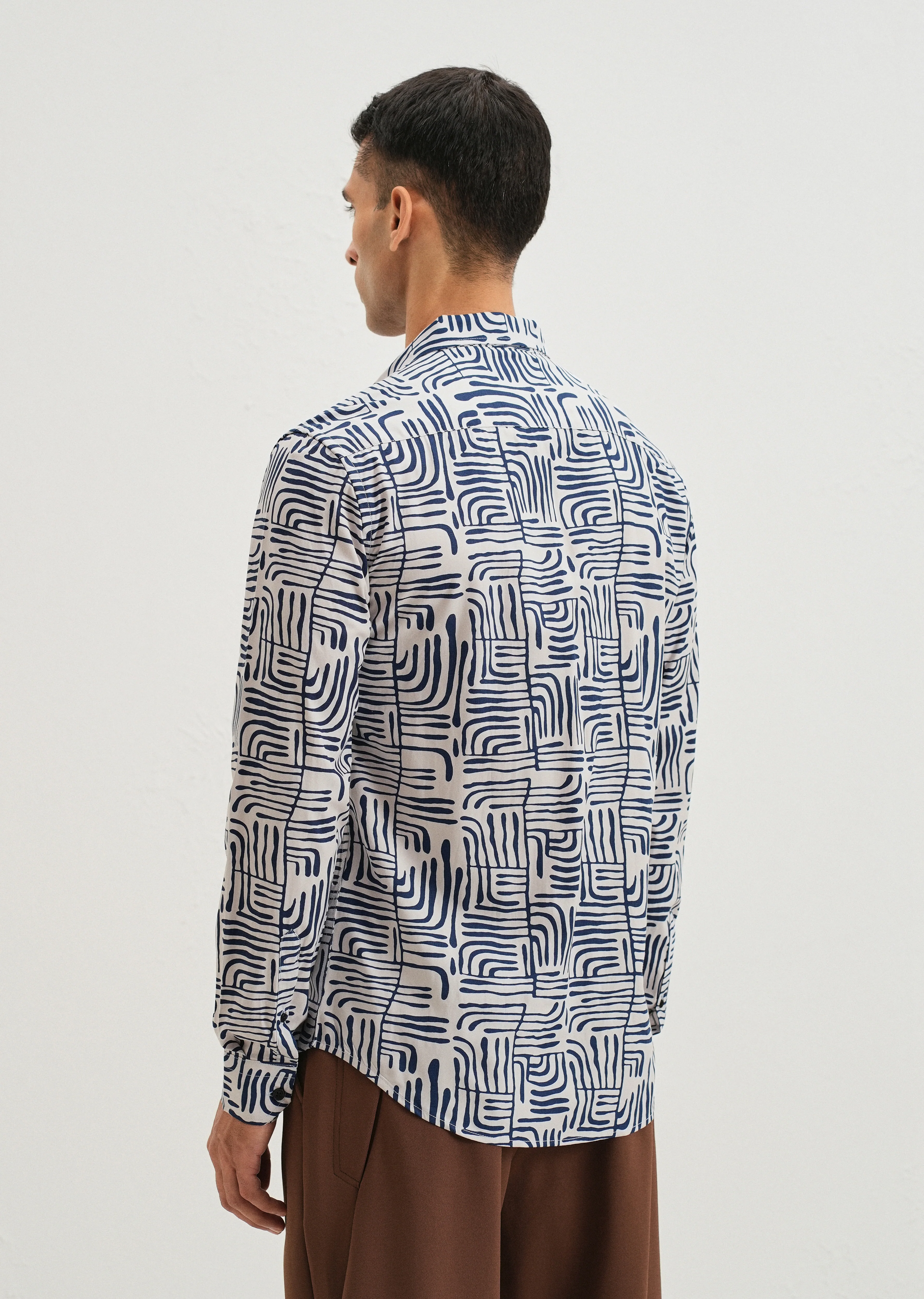 Art Deco White Printed Shirt - Image 2