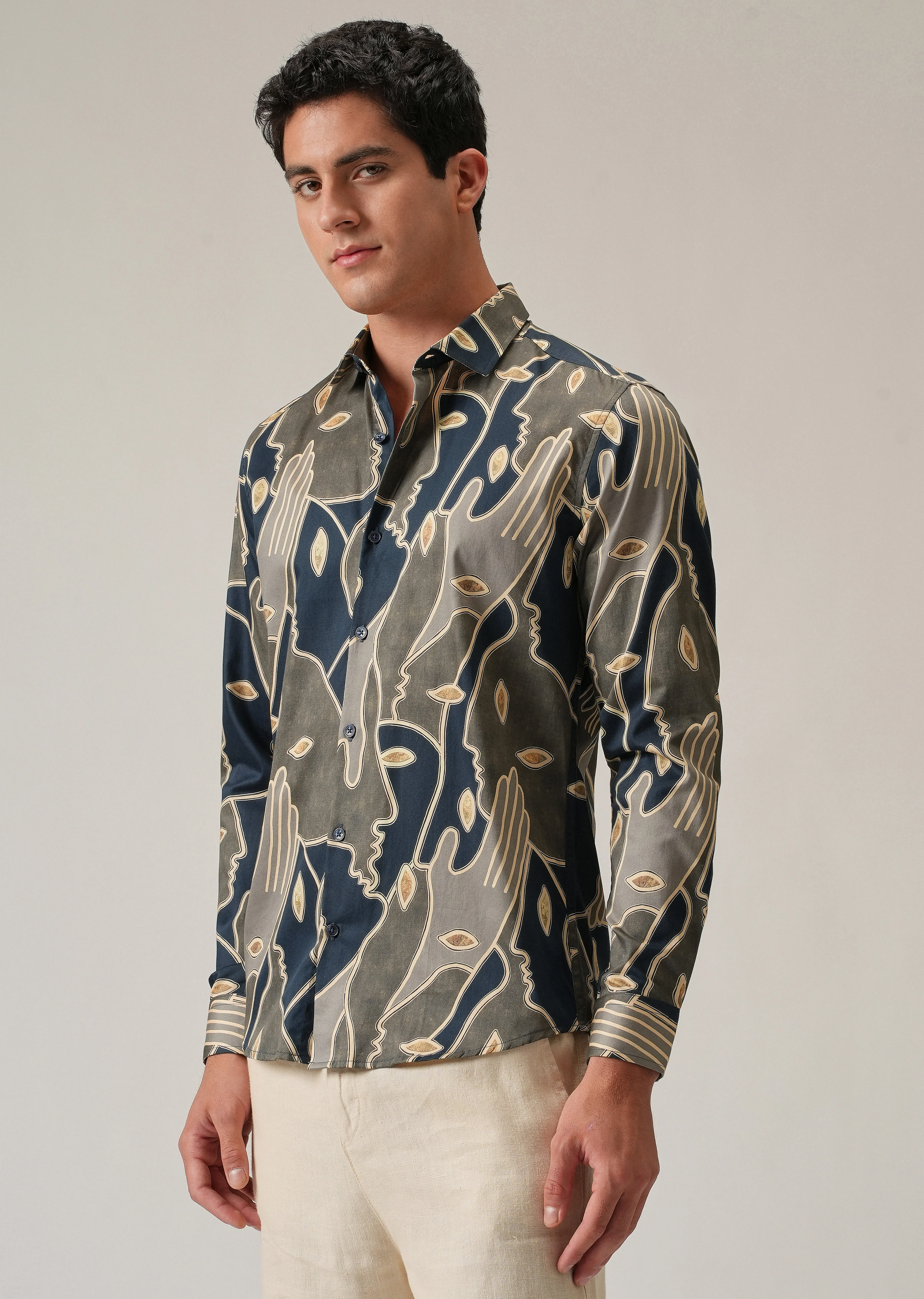 Artistic Faces Print Shirt - Image 4