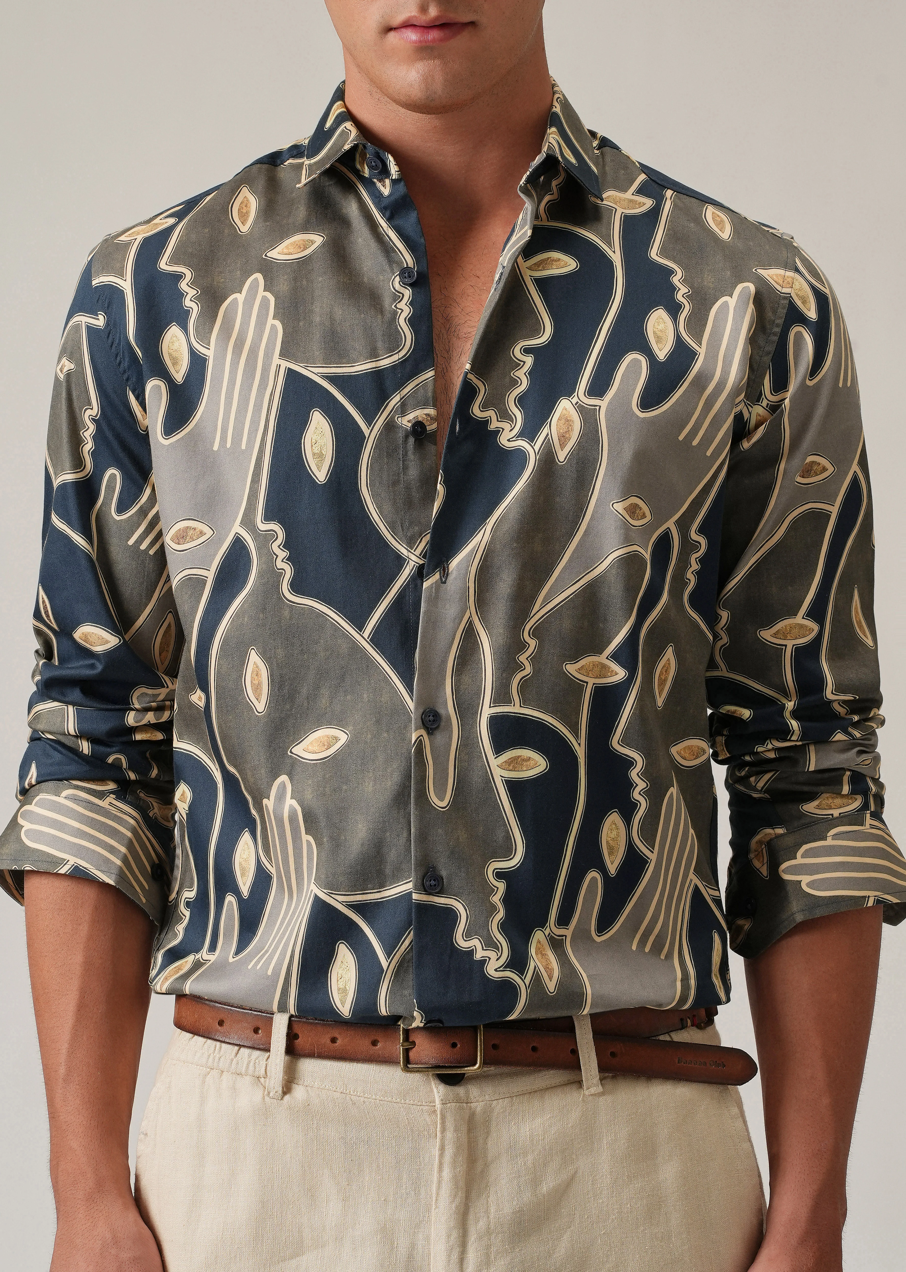 Artistic Faces Print Shirt - Image 7